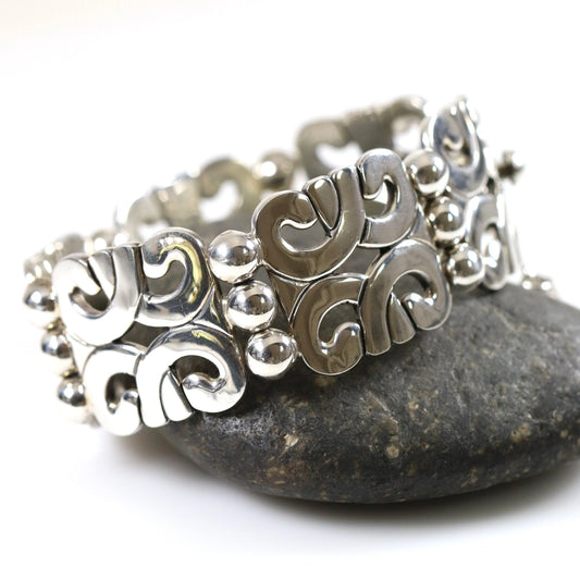 SOLD OUT: Heavy Panel Statement Bracelet | Vintage Sterling Silver | ATI Mexico - Carmel FSJ