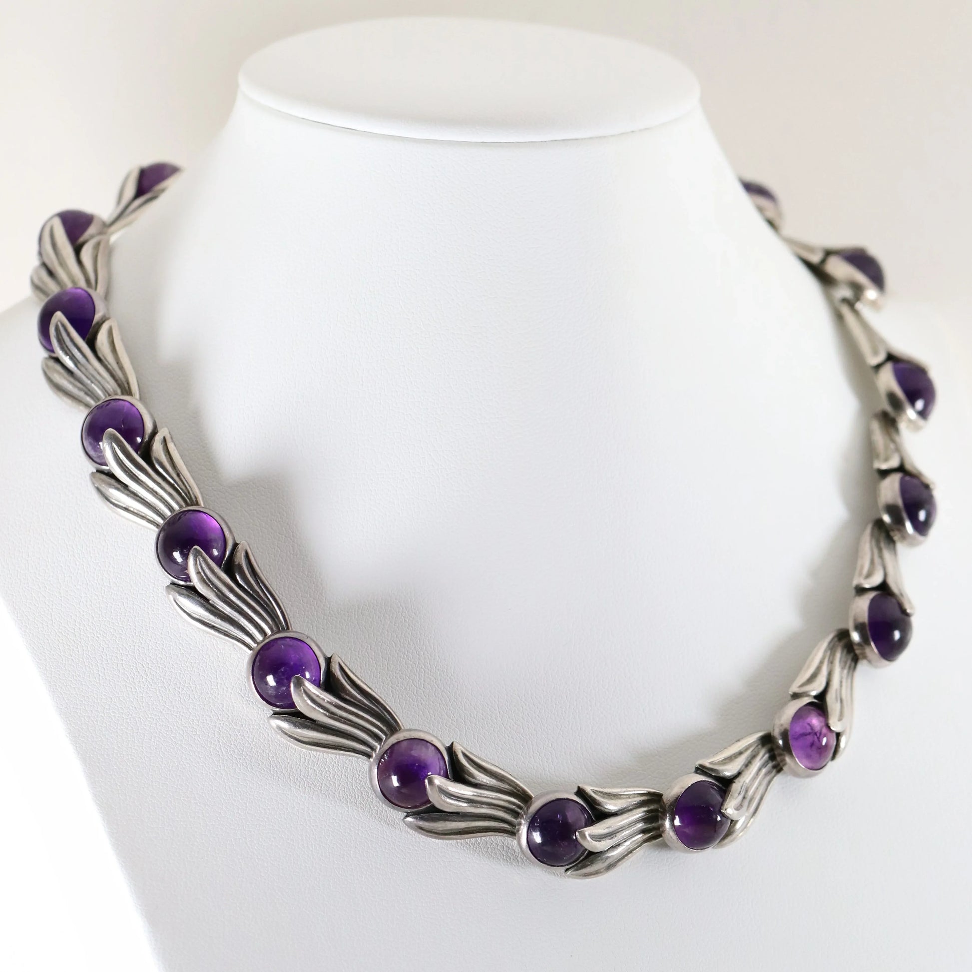 SOLD OUT: Los Castillo Amethyst Bell Flower Necklace | Vintage Sterling Silver | Taxco Mid-Century - Carmel Fine Silver Jewelry