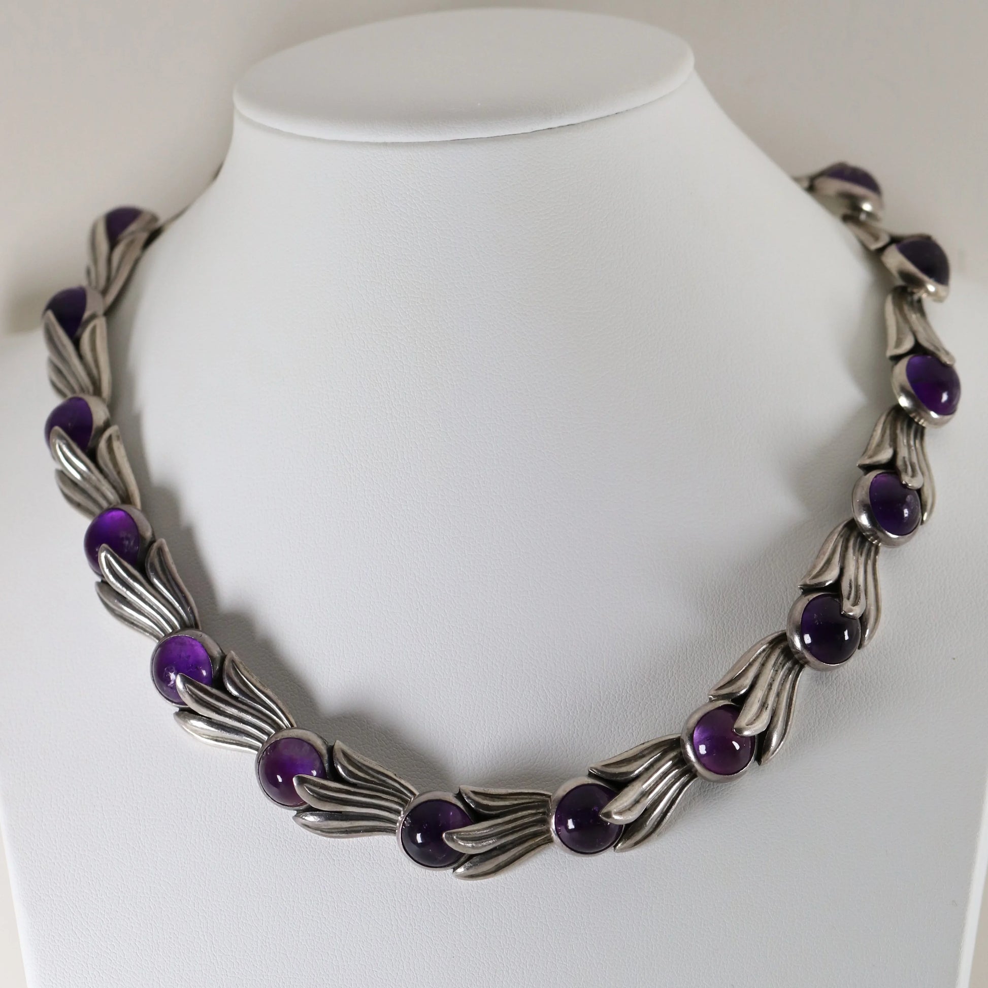 SOLD OUT: Los Castillo Amethyst Bell Flower Necklace | Vintage Sterling Silver | Taxco Mid-Century - Carmel Fine Silver Jewelry