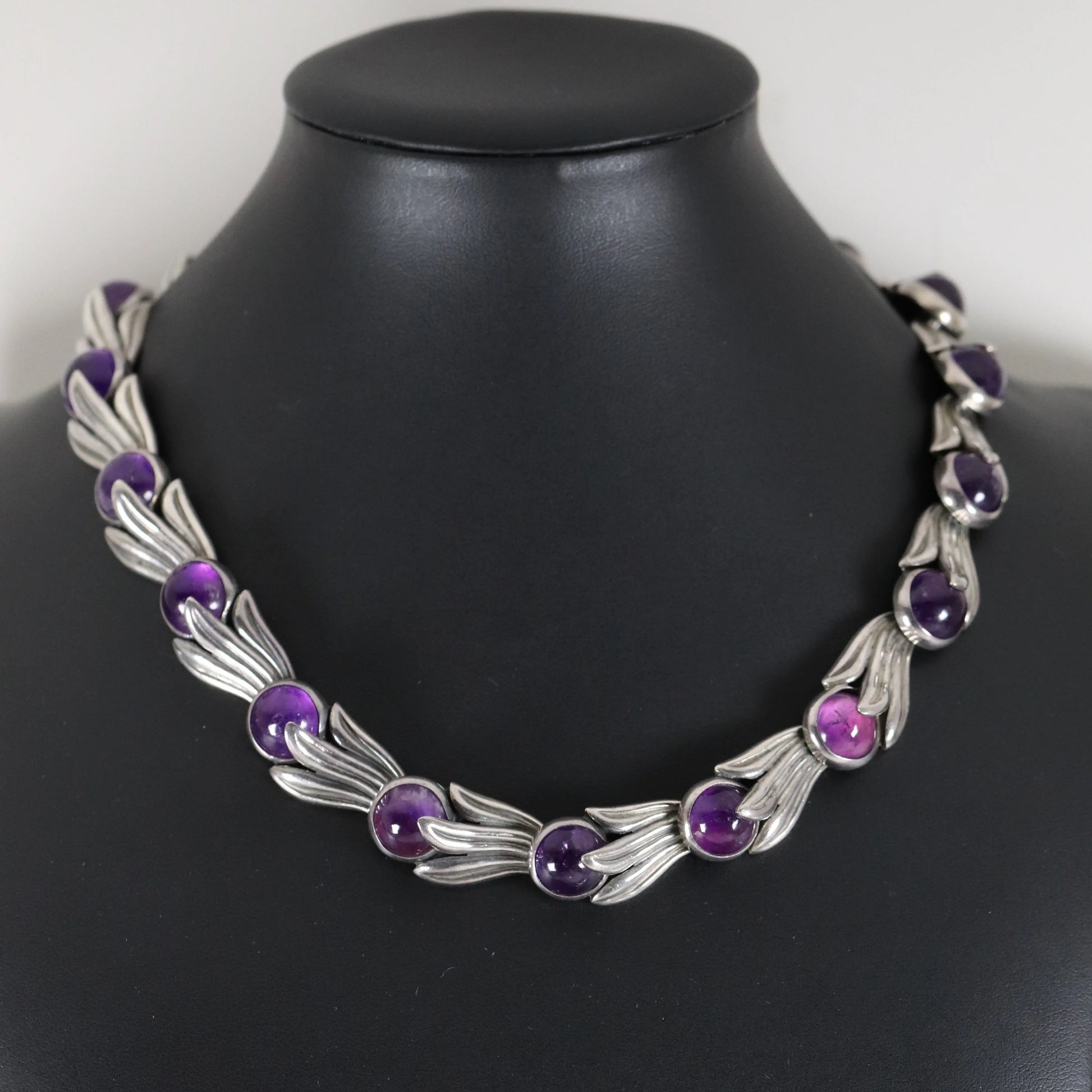 SOLD OUT: Los Castillo Amethyst Bell Flower Necklace | Vintage Sterling Silver | Taxco Mid-Century - Carmel Fine Silver Jewelry