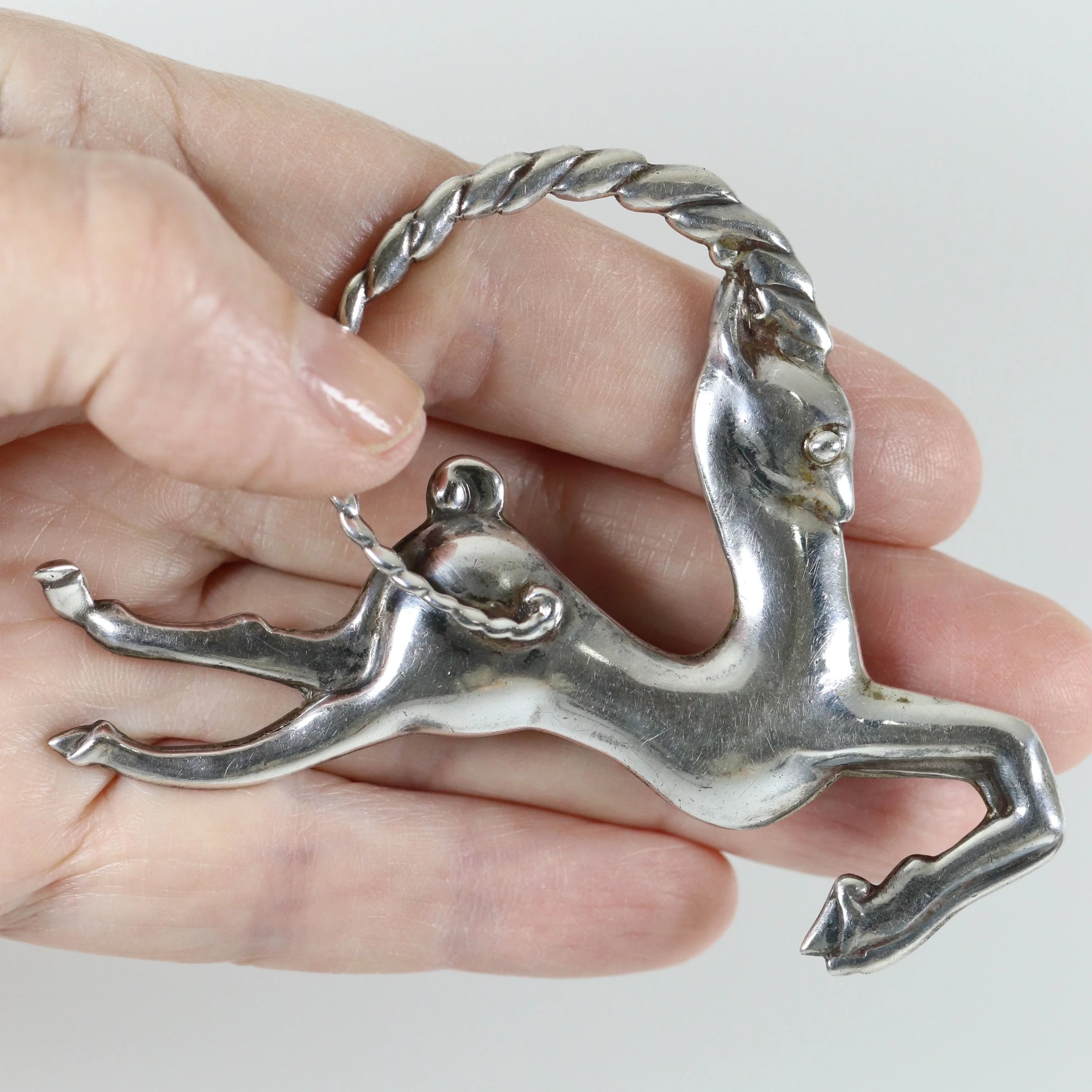 SOLD OUT: Los Castillo Taxco Brooch | Vintage Sterling Silver | Antelope Mid Century Mexico Pin - Carmel Fine Silver Jewelry