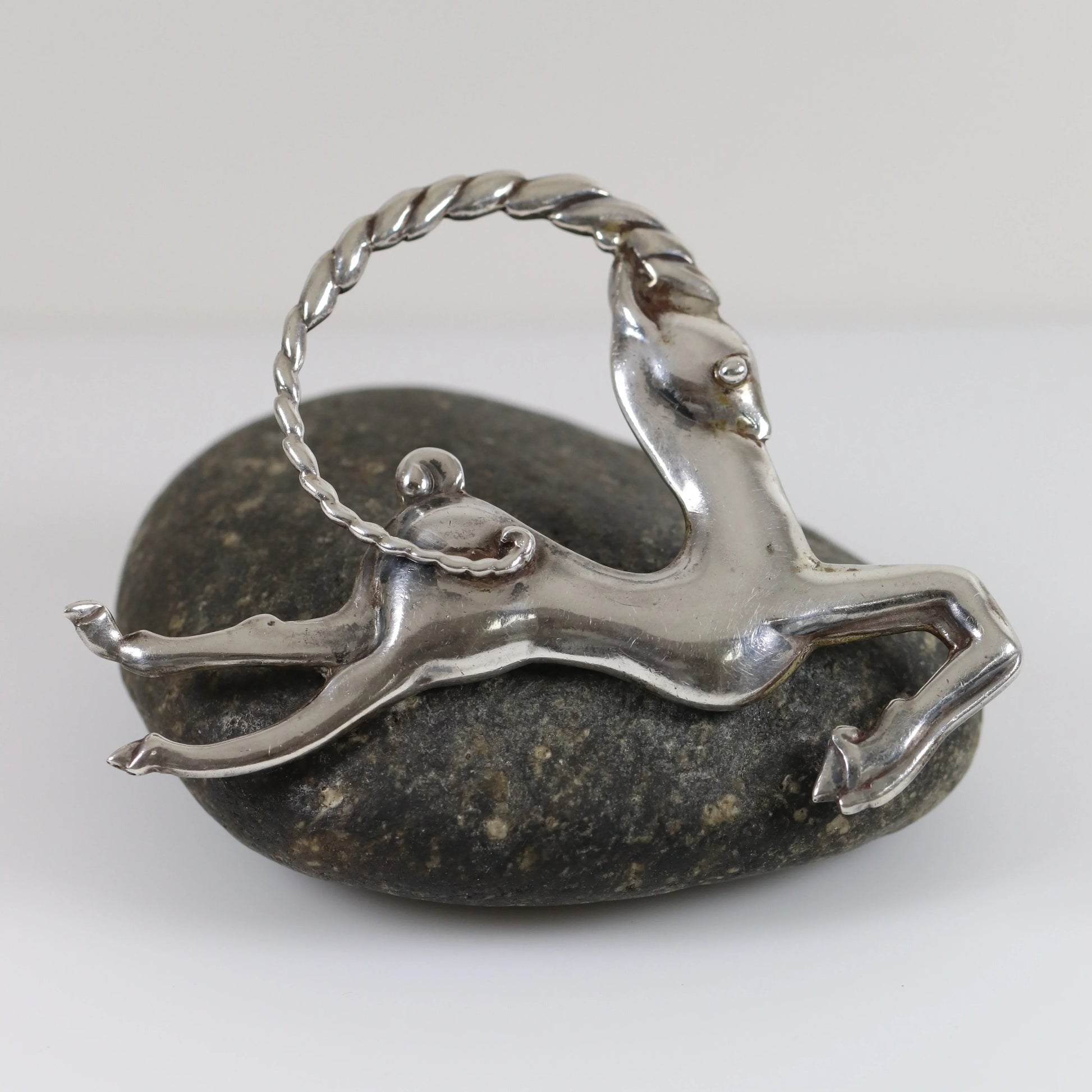 SOLD OUT: Los Castillo Taxco Brooch | Vintage Sterling Silver | Antelope Mid Century Mexico Pin - Carmel Fine Silver Jewelry