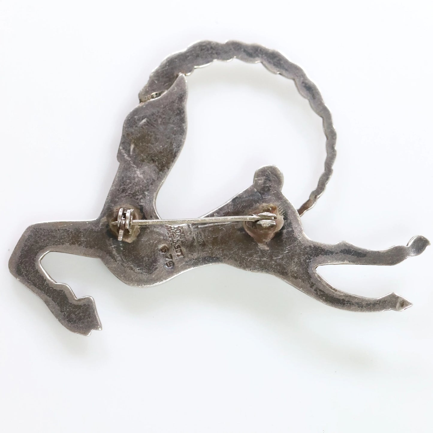 SOLD OUT: Los Castillo Taxco Brooch | Vintage Sterling Silver | Antelope Mid Century Mexico Pin - Carmel Fine Silver Jewelry