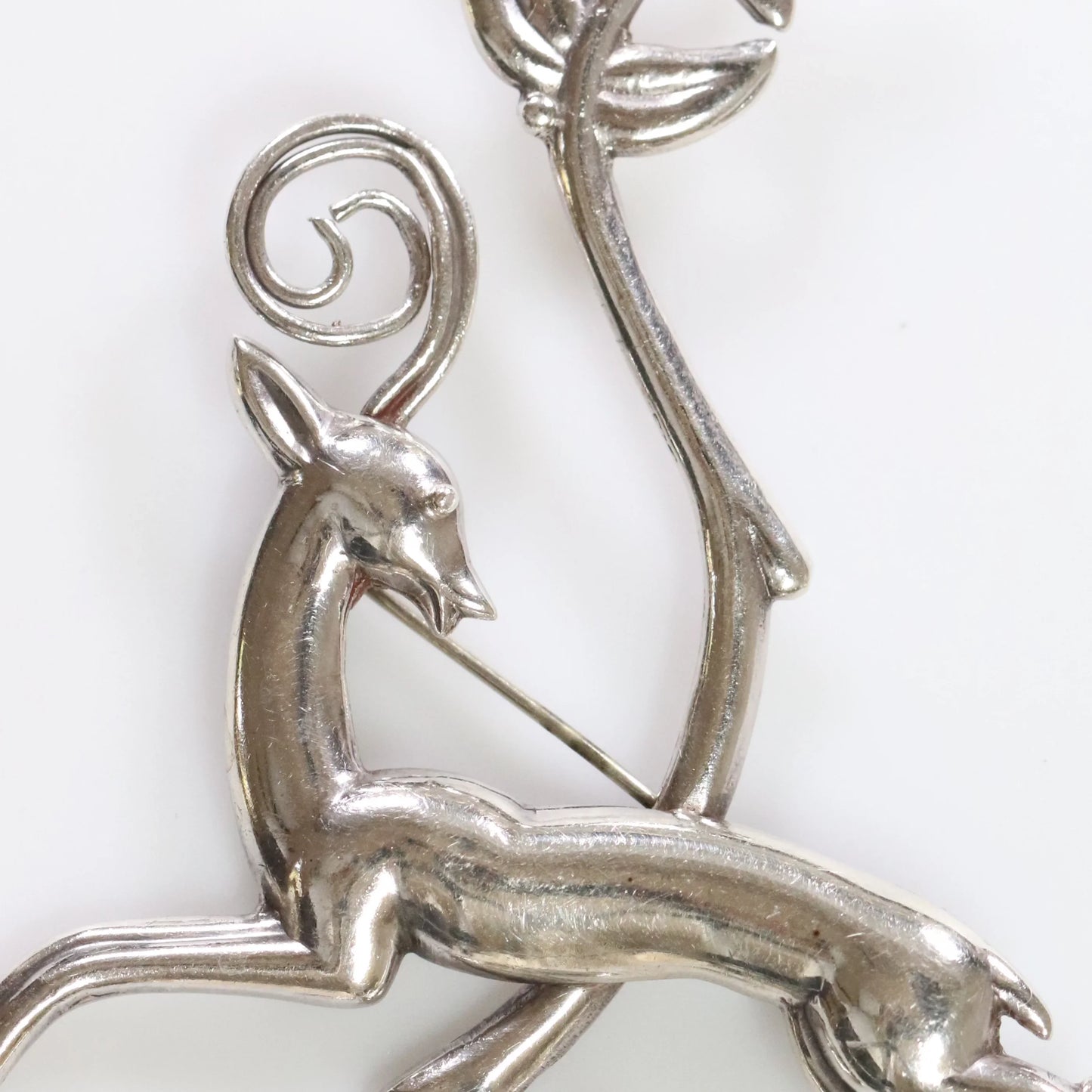 SOLD OUT: Los Castillo Taxco Brooch | Vintage Sterling Silver | Deer Mid Century Mexico Pin - Carmel Fine Silver Jewelry