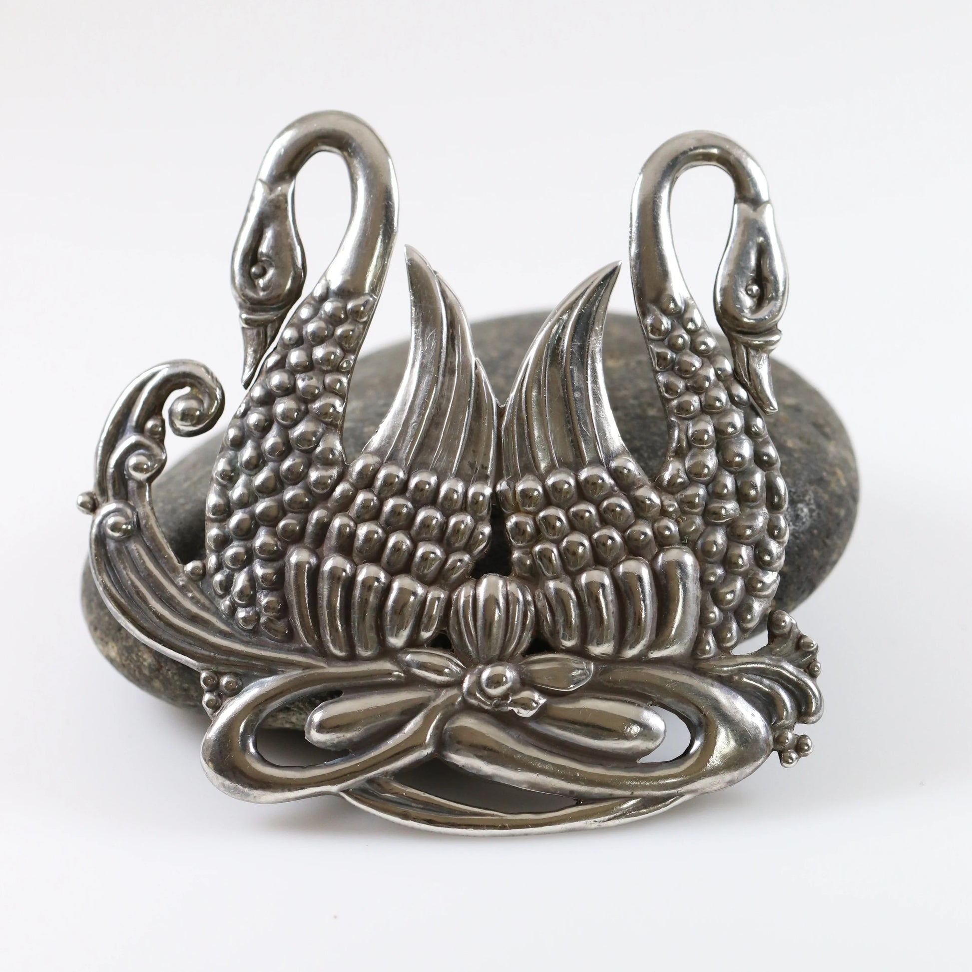 SOLD OUT: Los Castillo Taxco Brooch | Vintage Sterling Silver | Swan Mid Century Mexico Pin - Carmel Fine Silver Jewelry