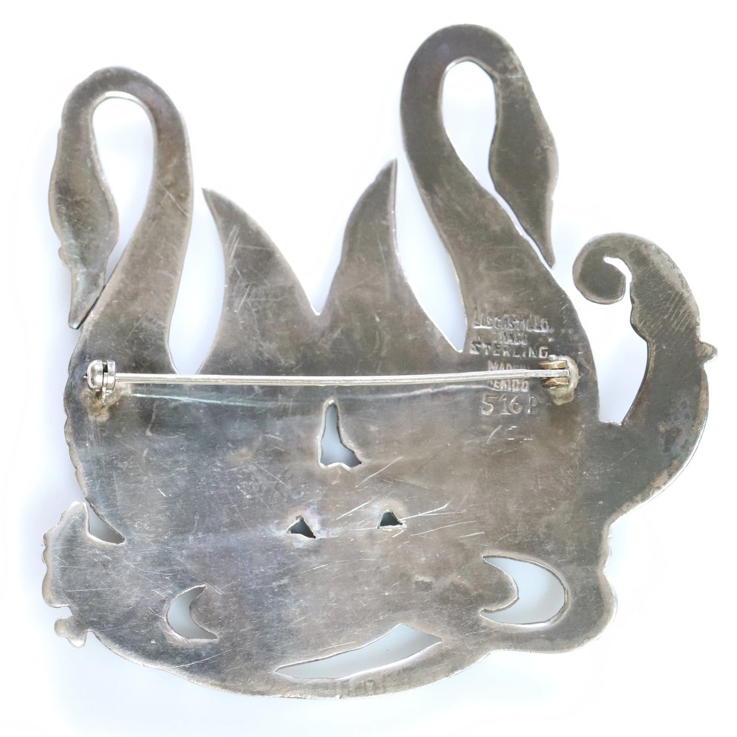 SOLD OUT: Los Castillo Taxco Brooch | Vintage Sterling Silver | Swan Mid Century Mexico Pin - Carmel Fine Silver Jewelry