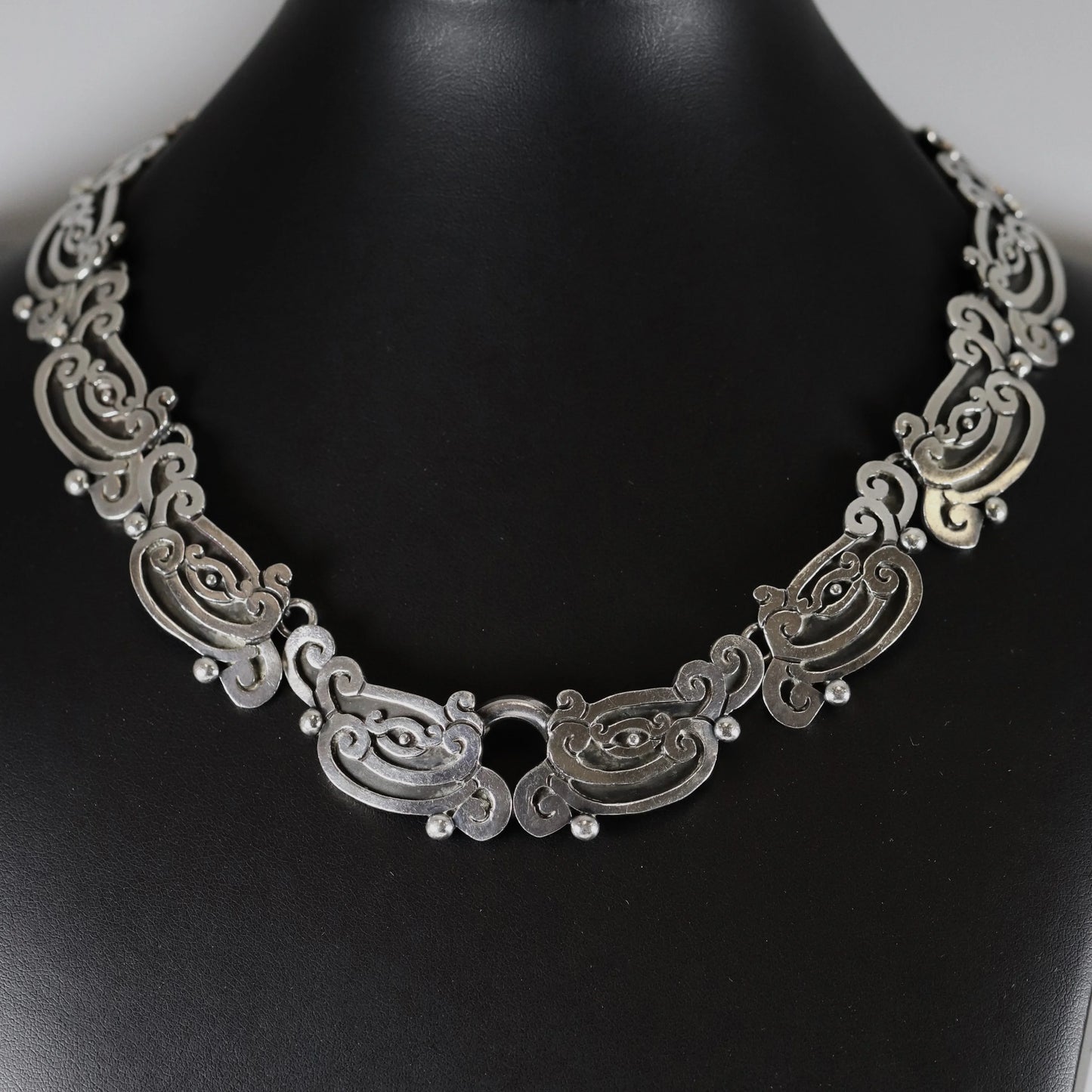 SOLD OUT: Margot de Taxco Tribal Motif Necklace | Vintage Sterling Silver | Mid-Century Taxco Mexico - Carmel Fine Silver Jewelry