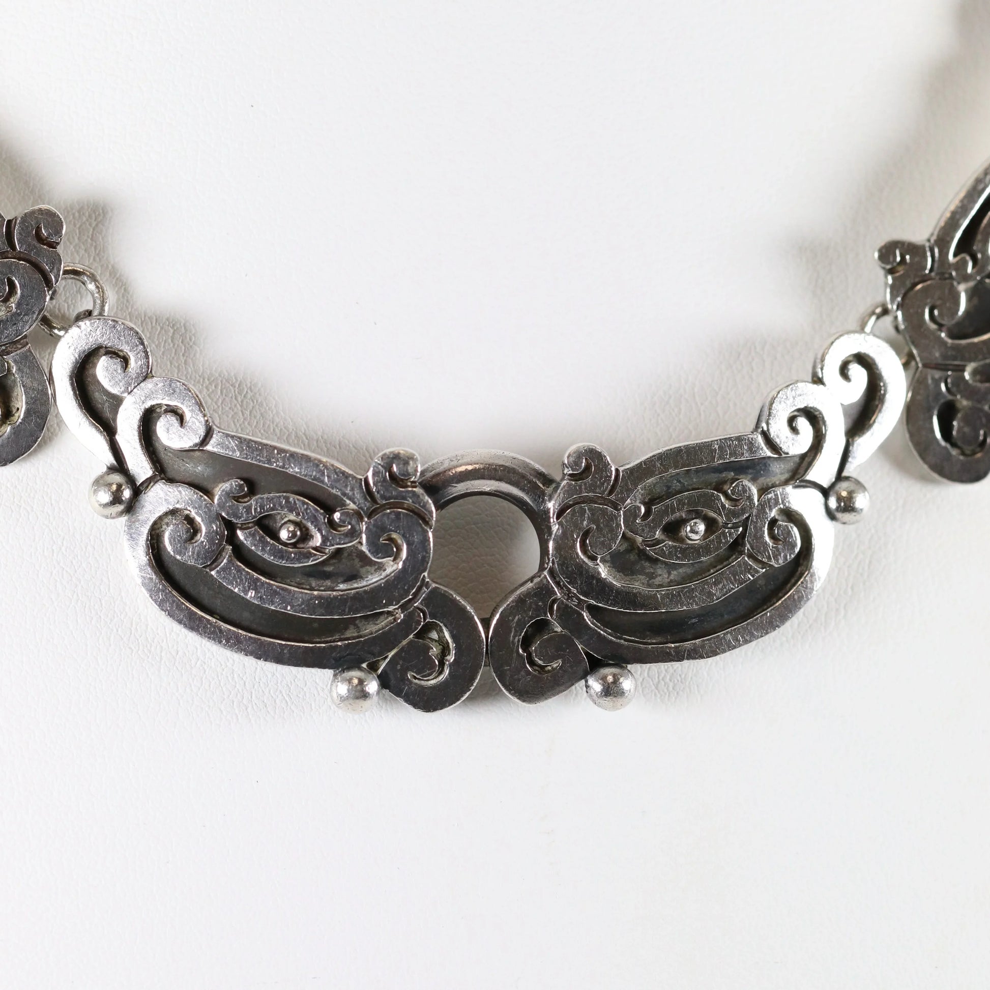 SOLD OUT: Margot de Taxco Tribal Motif Necklace | Vintage Sterling Silver | Mid-Century Taxco Mexico - Carmel Fine Silver Jewelry