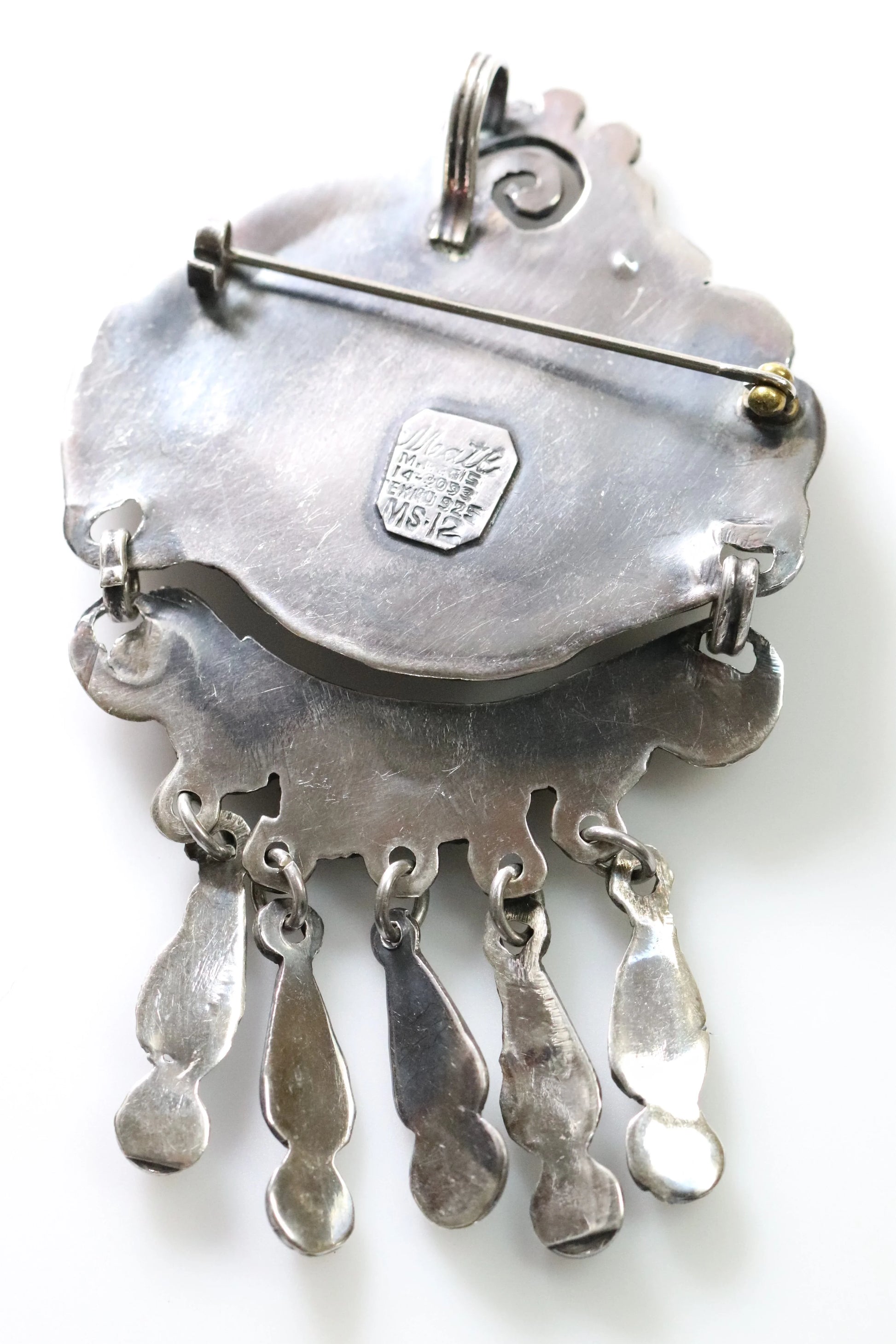 SOLD OUT: MATL Brooch or Pendant | Ricardo Salas Amethyst Cabochon Pin | Vintage Sterling Silver Mexico - Carmel Fine Silver Jewelry