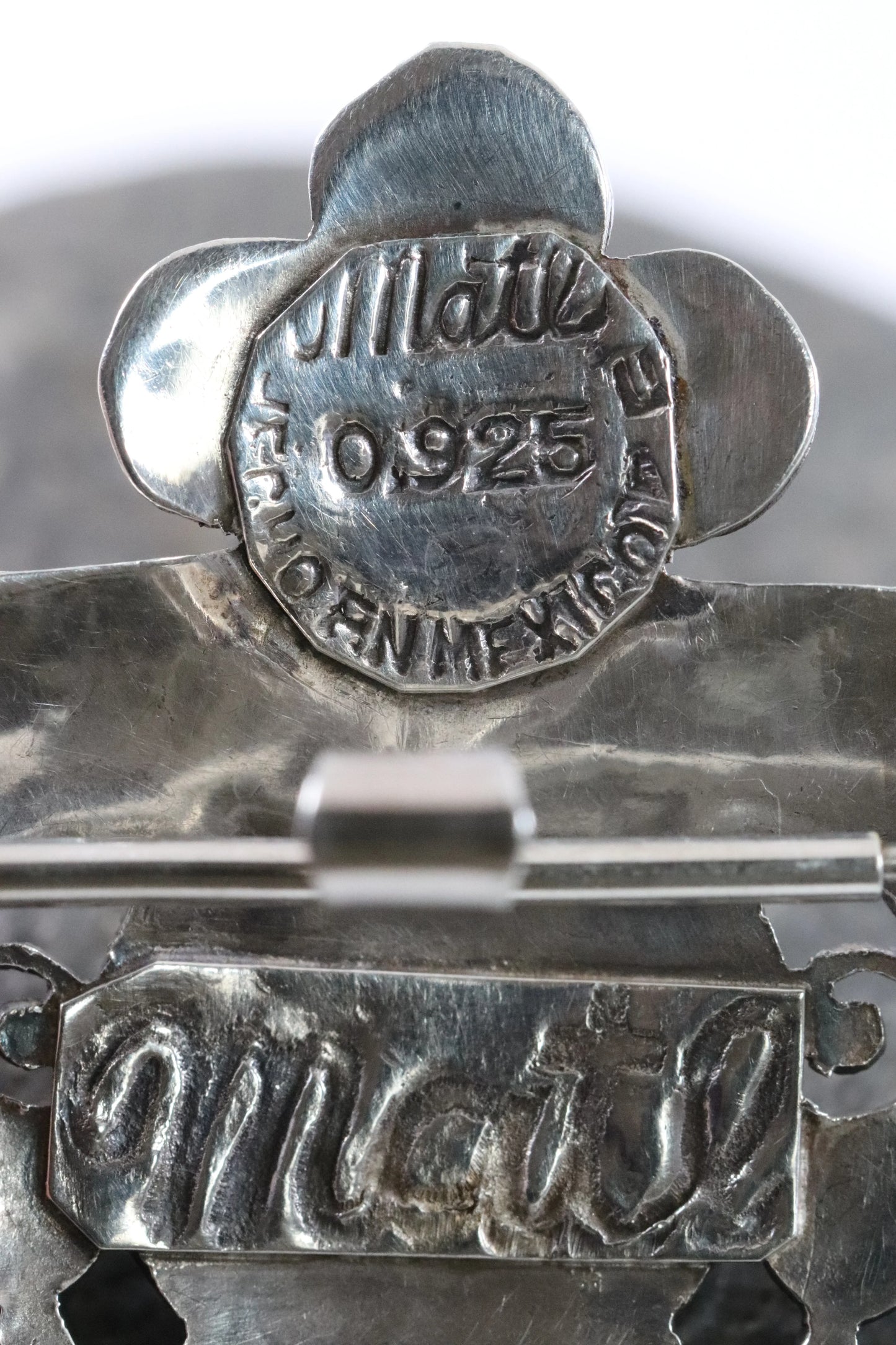SOLD OUT: MATL Matilde Poulat Crown Brooch | Vintage Sterling Silver | Turquoise and Coral Pin Mid-Century Mexico - Carmel Fine Silver Jewelry