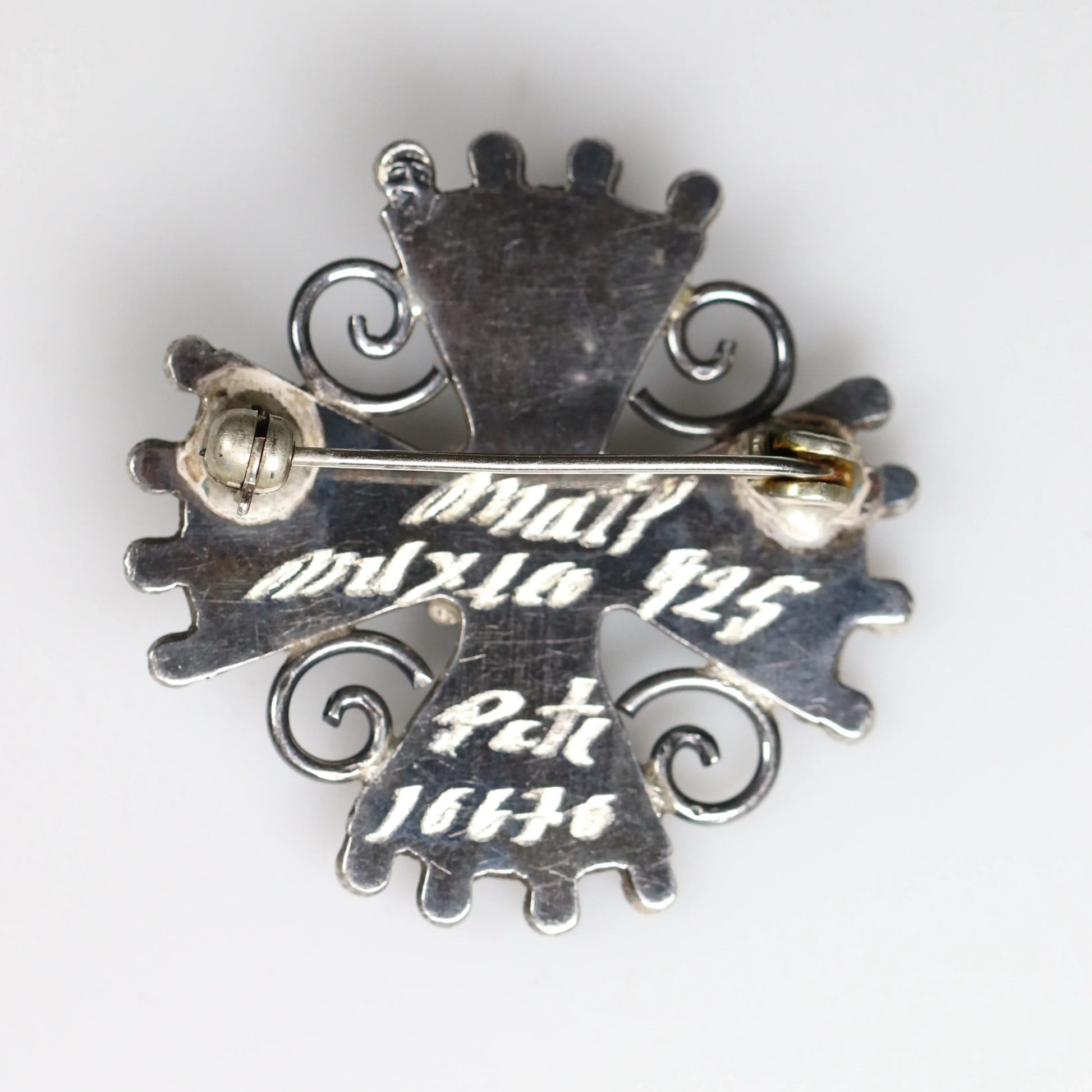 SOLD OUT: MATL Petite Multi-Stone Matilde Poulat Brooch | Vintage Sterling Silver | Amethyst and Turquoise Pin Mid Century Mexico - Carmel Fine Silver Jewelry