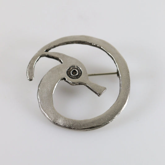 SOLD OUT: Peggy Yunque Seahorse Bird Pin | Vintage Silver | Artisan New York City 1995 - Carmel Fine Silver Jewelry