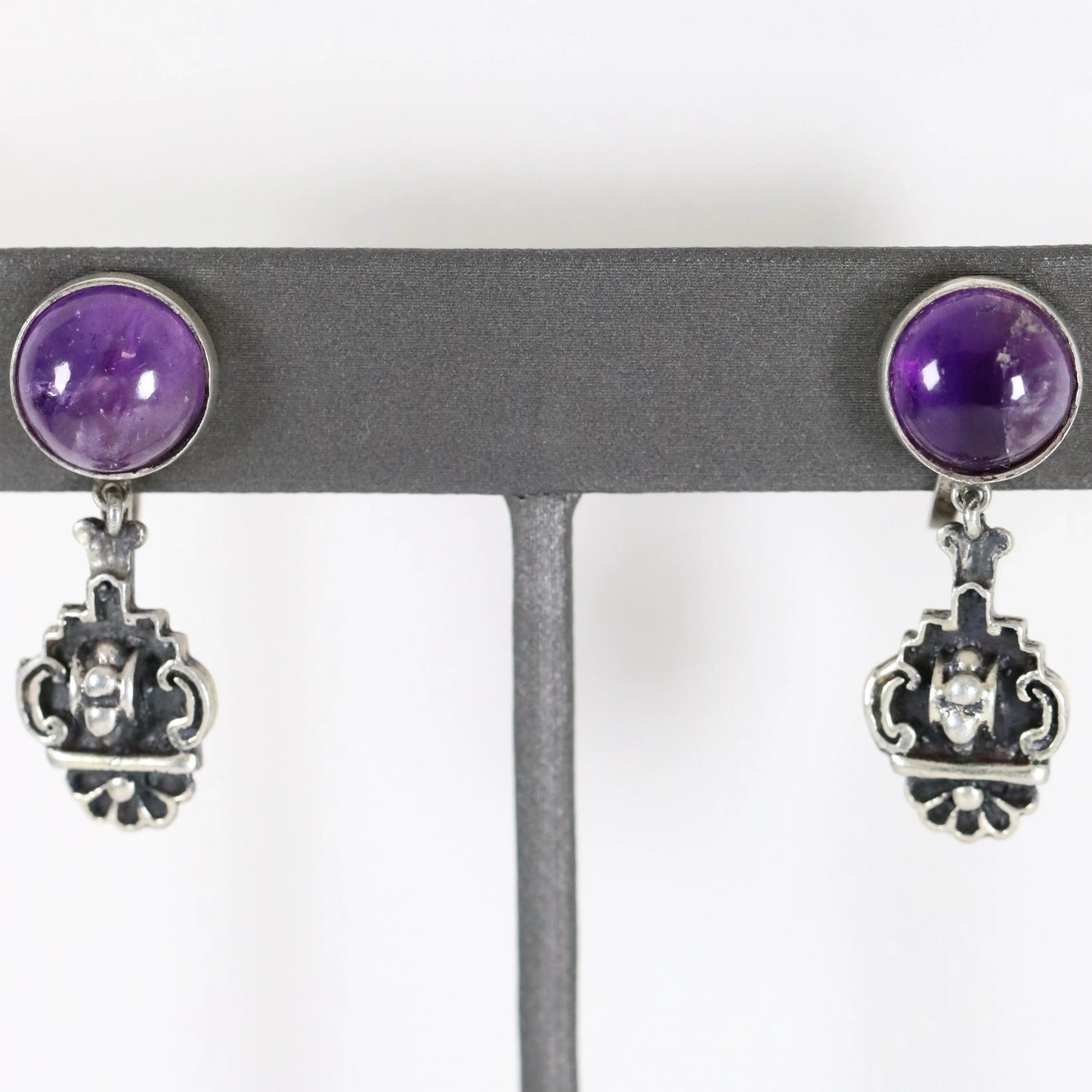 SOLD OUT: Prosa Amethyst Earrings | Vintage Sterling Silver | Handcrafted Mexico - Carmel Fine Silver Jewelry