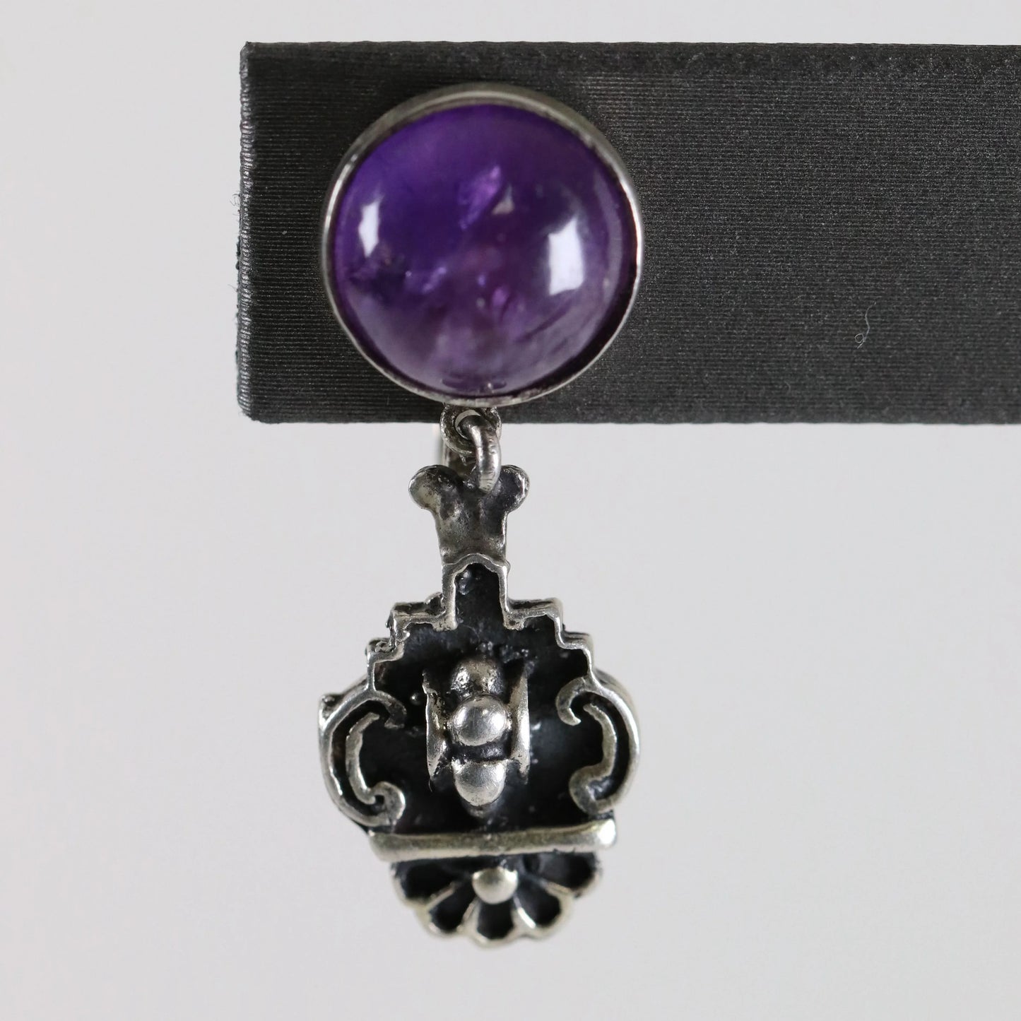 SOLD OUT: Prosa Amethyst Earrings | Vintage Sterling Silver | Handcrafted Mexico - Carmel Fine Silver Jewelry