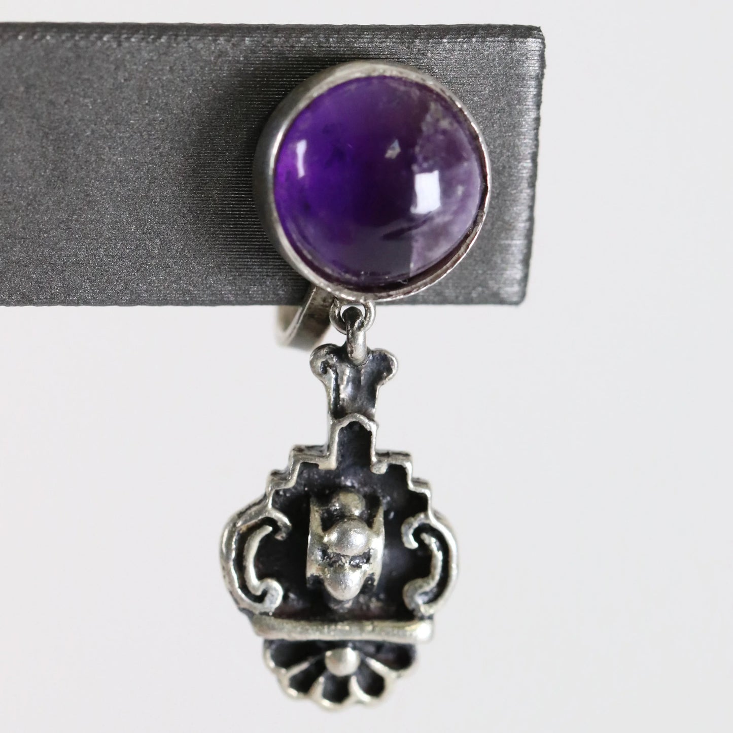 SOLD OUT: Prosa Amethyst Earrings | Vintage Sterling Silver | Handcrafted Mexico - Carmel Fine Silver Jewelry