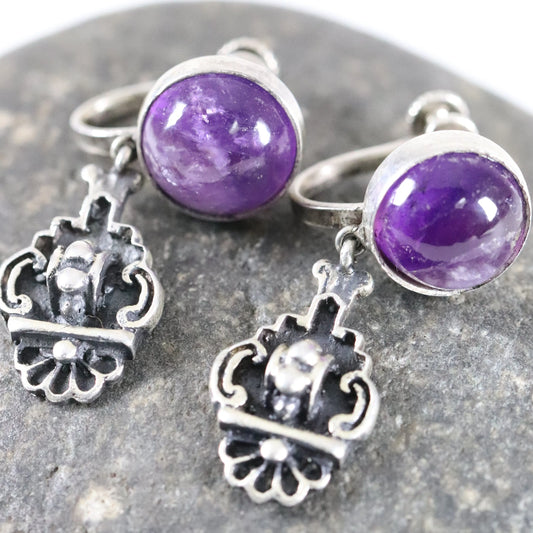 SOLD OUT: Prosa Amethyst Earrings | Vintage Sterling Silver | Handcrafted Mexico - Carmel FSJ