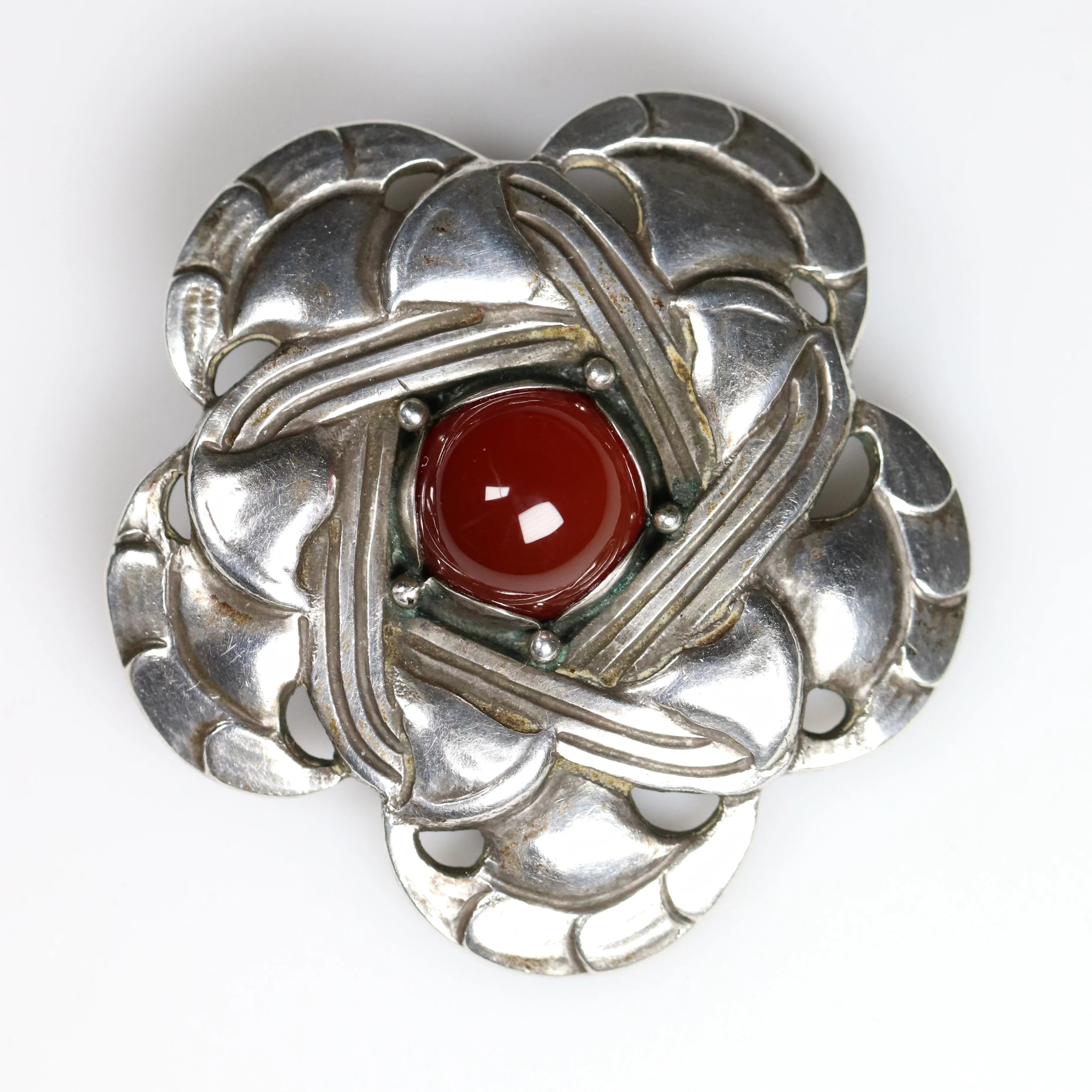ジョージ ジェンセン Sterling ブローチ カーネリアン 正規品