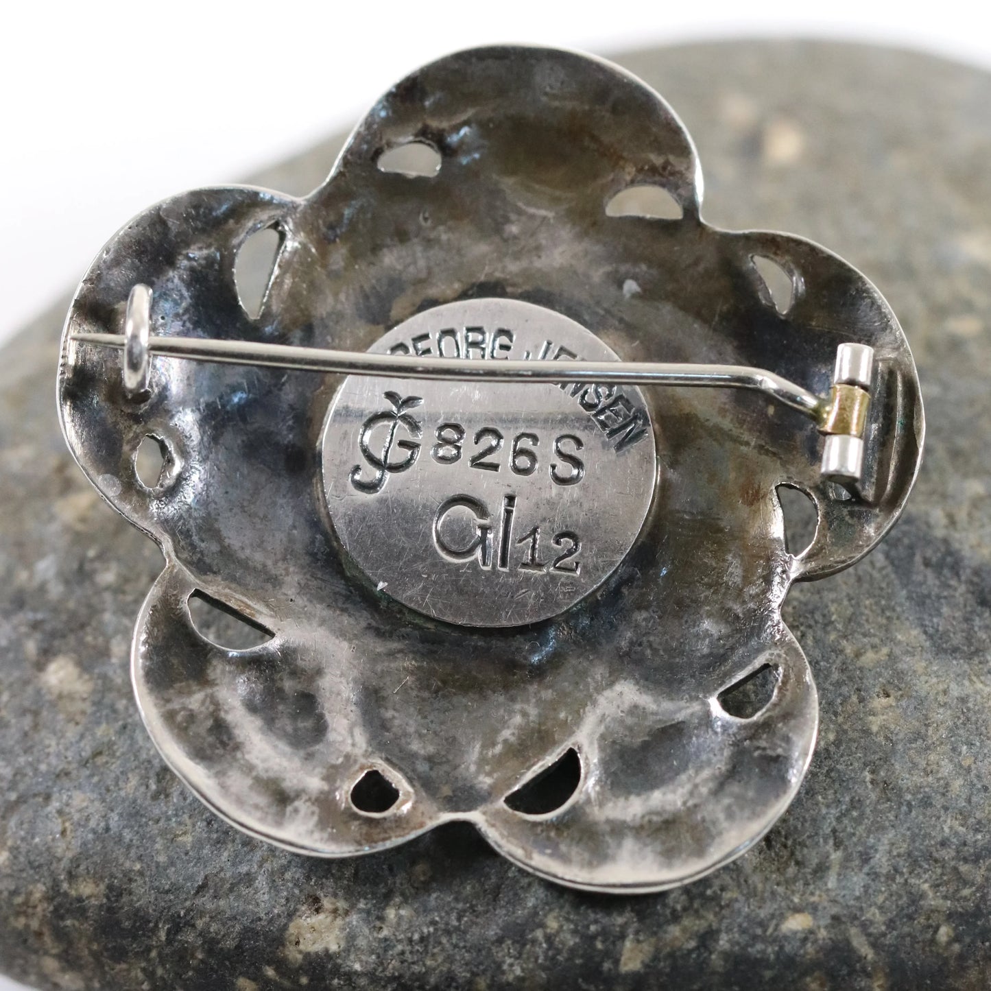 SOLD OUT: Rare Georg Jensen 826S Brooch 12 | Antique Sterling Silver | Carnelian Denmark - Carmel Fine Silver Jewelry