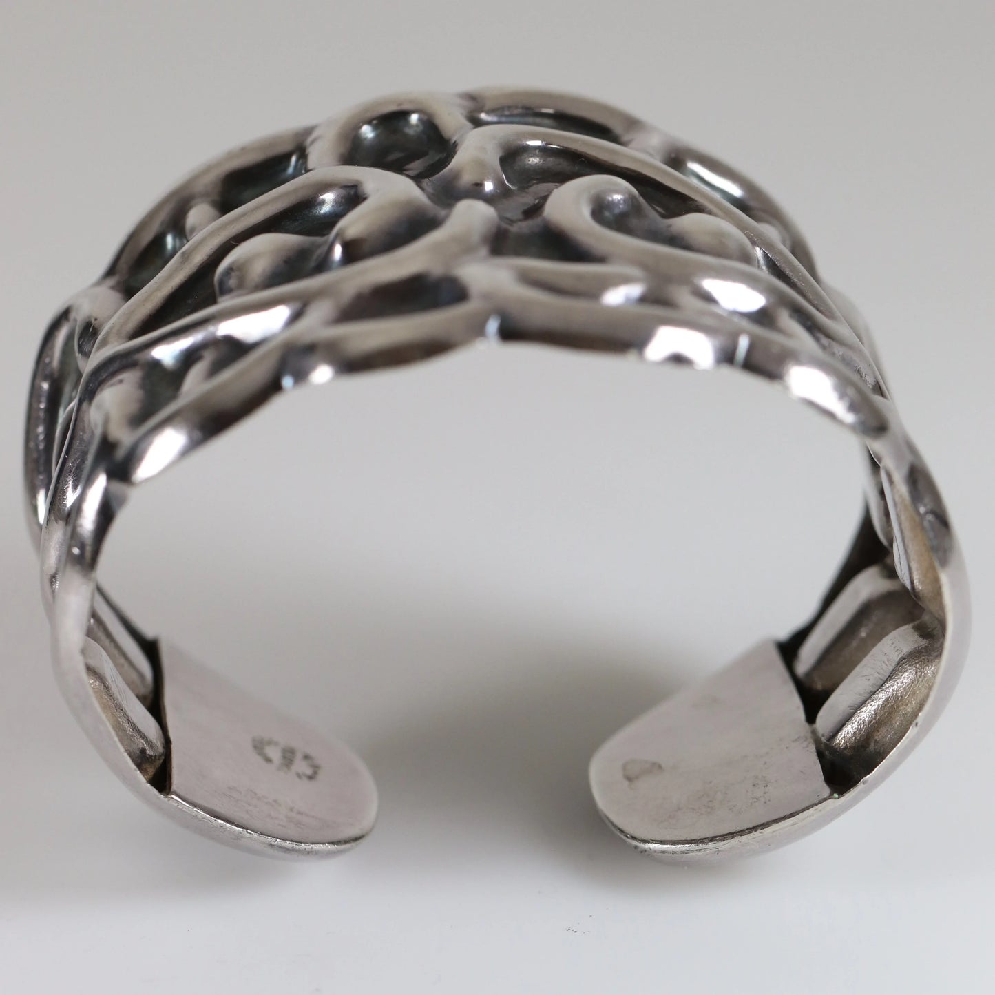 SOLD OUT: Taxco Artisan Jewelry | Vintage Sterling Silver Wide Cuff Bracelet - Carmel Fine Silver Jewelry