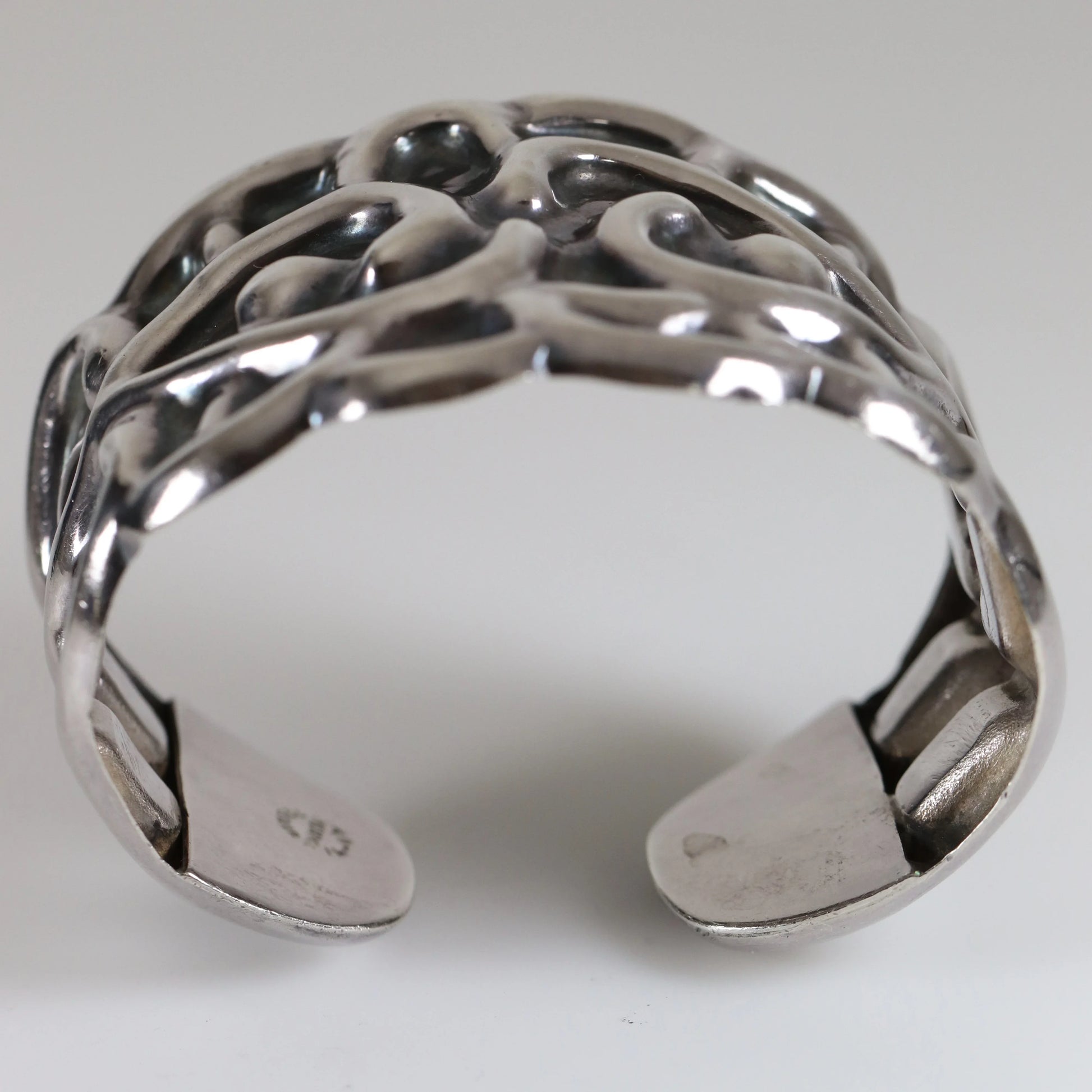 SOLD OUT: Taxco Artisan Jewelry | Vintage Sterling Silver Wide Cuff Bracelet - Carmel Fine Silver Jewelry