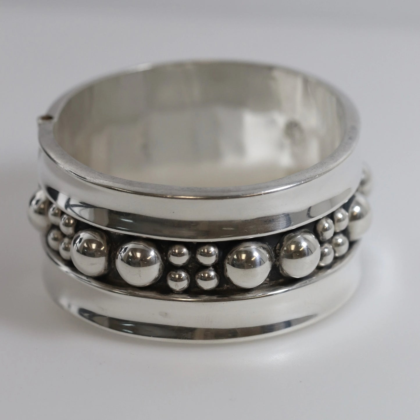 SOLD OUT: Taxco Clamper Bead Bracelet | Sterling Silver Vintage Jewelry | Taxco Mexico - Carmel Fine Silver Jewelry