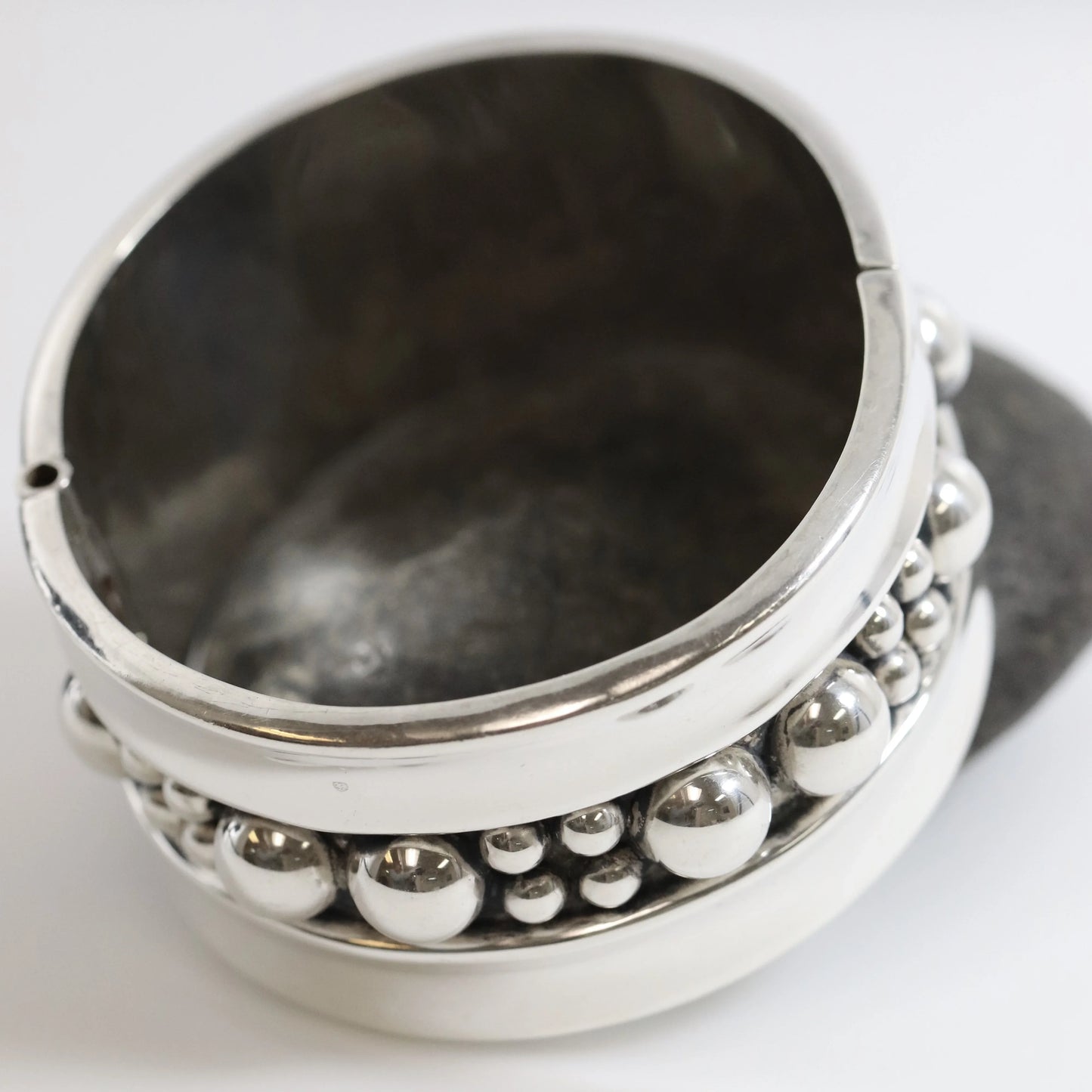 SOLD OUT: Taxco Clamper Bead Bracelet | Sterling Silver Vintage Jewelry | Taxco Mexico - Carmel Fine Silver Jewelry