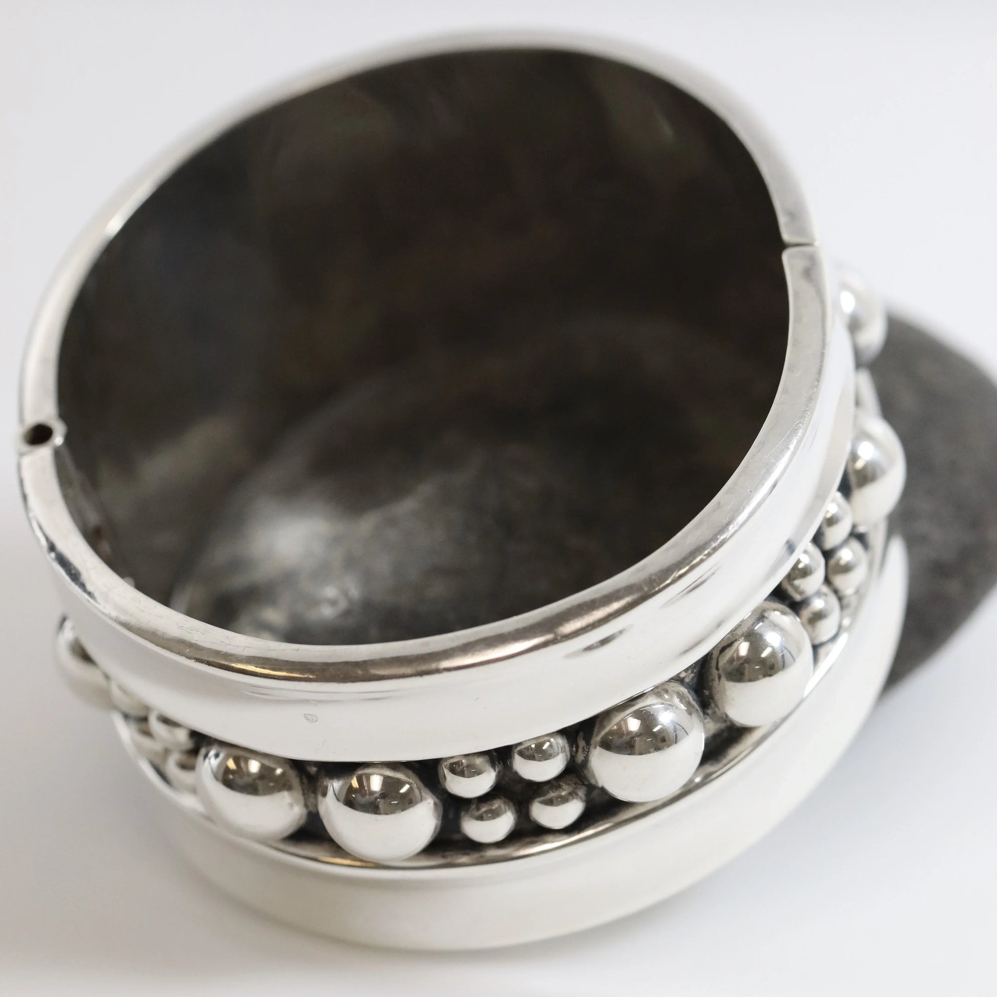 SOLD OUT: Taxco Clamper Bead Bracelet | Sterling Silver Vintage Jewelry | Taxco Mexico - Carmel Fine Silver Jewelry