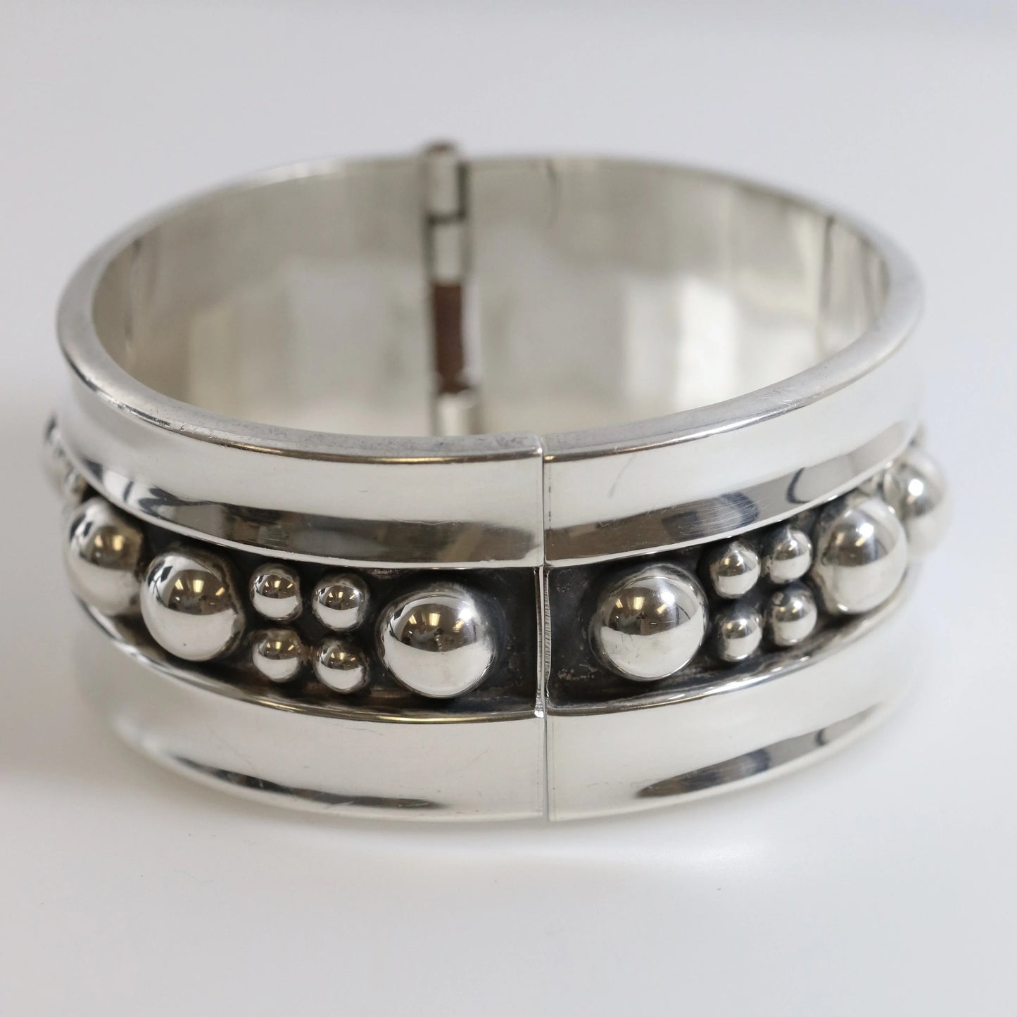 SOLD OUT: Taxco Clamper Bead Bracelet | Sterling Silver Vintage Jewelry | Taxco Mexico - Carmel Fine Silver Jewelry