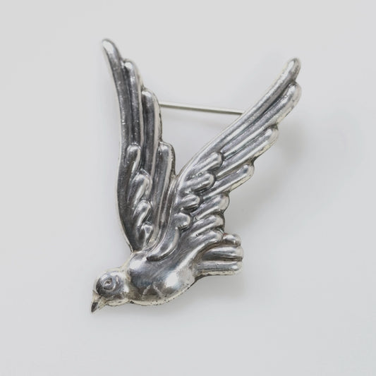 SOLD OUT: Taxco Los Castillo Medium Bird Brooch | Vintage Sterling Silver | Mid Century Mexico Pin - Carmel Fine Silver Jewelry
