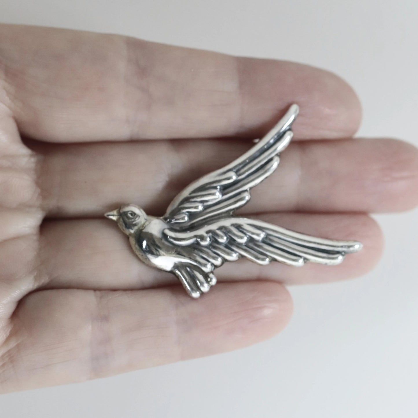 SOLD OUT: Taxco Los Castillo Medium Bird Brooch | Vintage Sterling Silver | Mid Century Mexico Pin - Carmel Fine Silver Jewelry