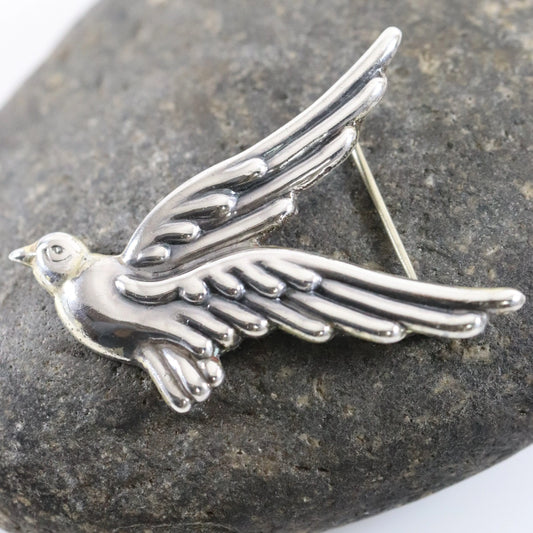 SOLD OUT: Taxco Los Castillo Medium Bird Brooch | Vintage Sterling Silver | Mid Century Mexico Pin - Carmel FSJ