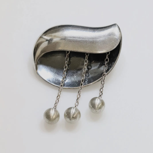 SOLD OUT: TAXCO SIGI PINEDA MODERNIST BROOCH WITH BEADS - Carmel Fine Silver Jewelry