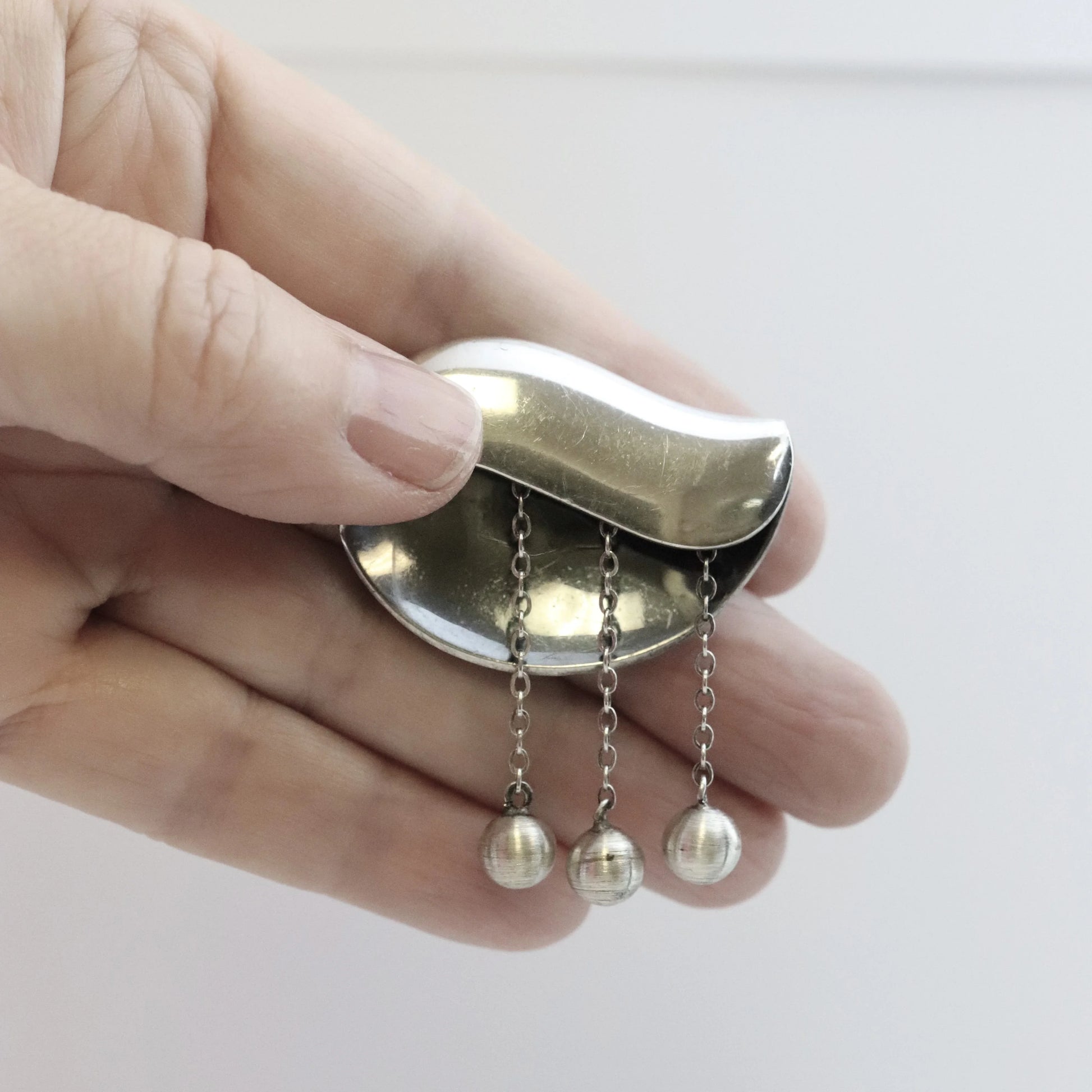 SOLD OUT: TAXCO SIGI PINEDA MODERNIST BROOCH WITH BEADS - Carmel Fine Silver Jewelry