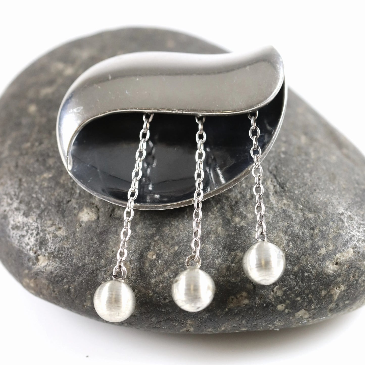 SOLD OUT: TAXCO SIGI PINEDA MODERNIST BROOCH WITH BEADS - Carmel Fine Silver Jewelry