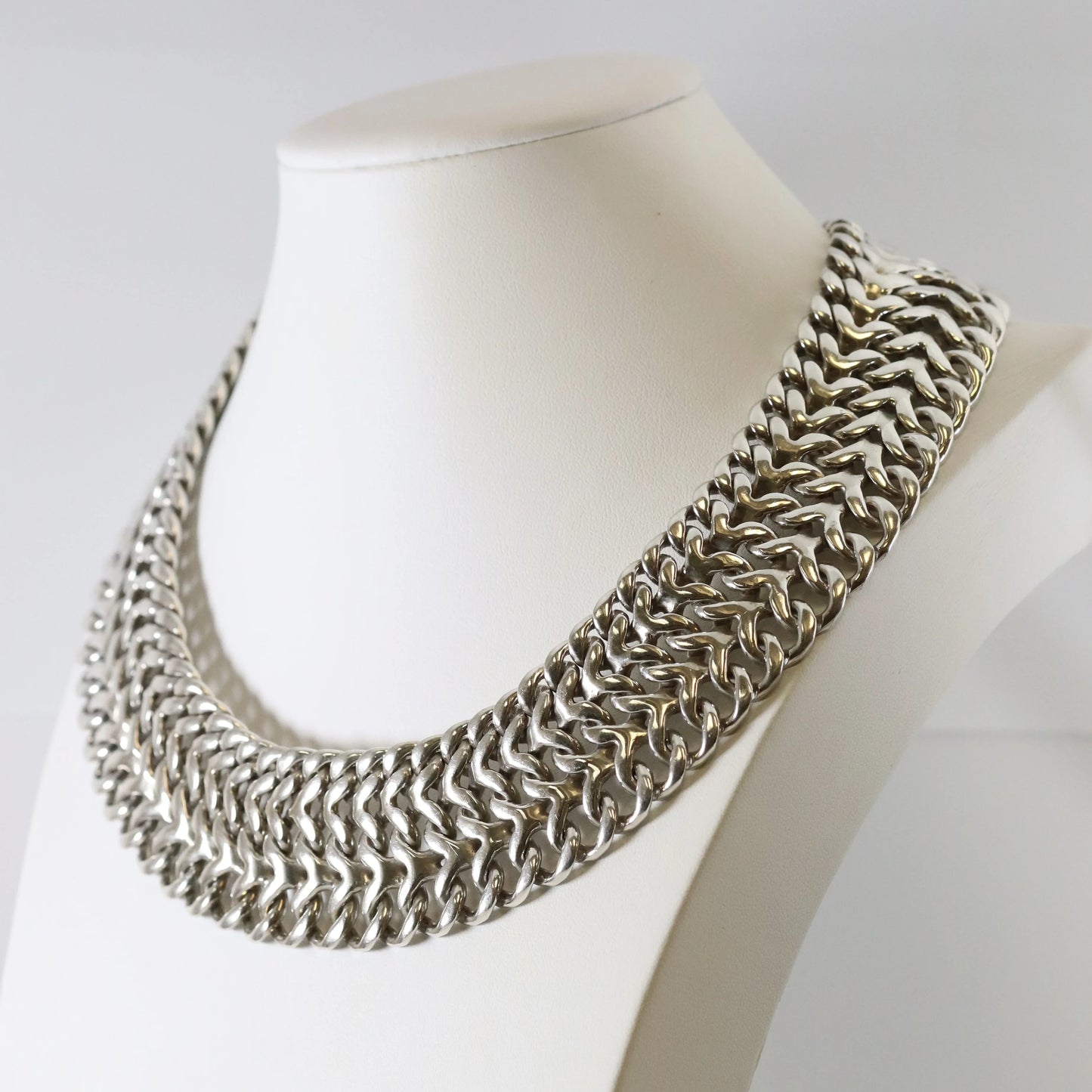 SOLD OUT: TAXCO WIDE DOUBECURB NECKLACE - Carmel Fine Silver Jewelry