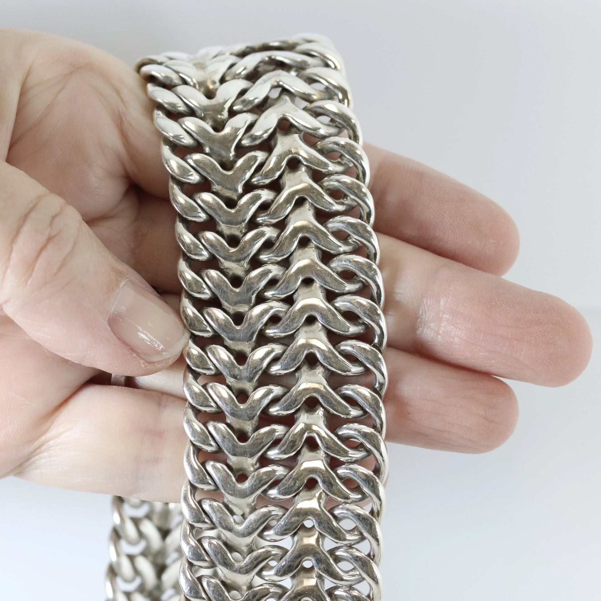 SOLD OUT: TAXCO WIDE DOUBECURB NECKLACE - Carmel Fine Silver Jewelry