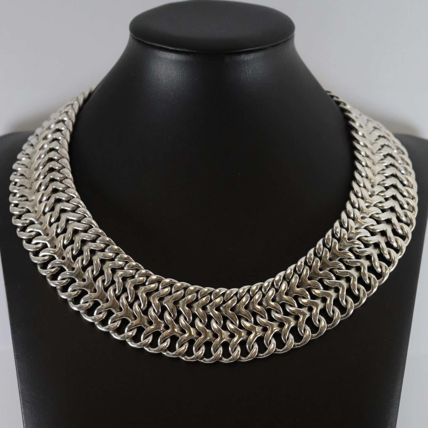 SOLD OUT: TAXCO WIDE DOUBECURB NECKLACE - Carmel Fine Silver Jewelry