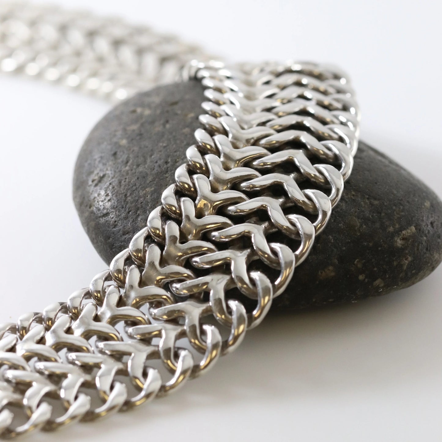 SOLD OUT: TAXCO WIDE DOUBECURB NECKLACE - Carmel Fine Silver Jewelry