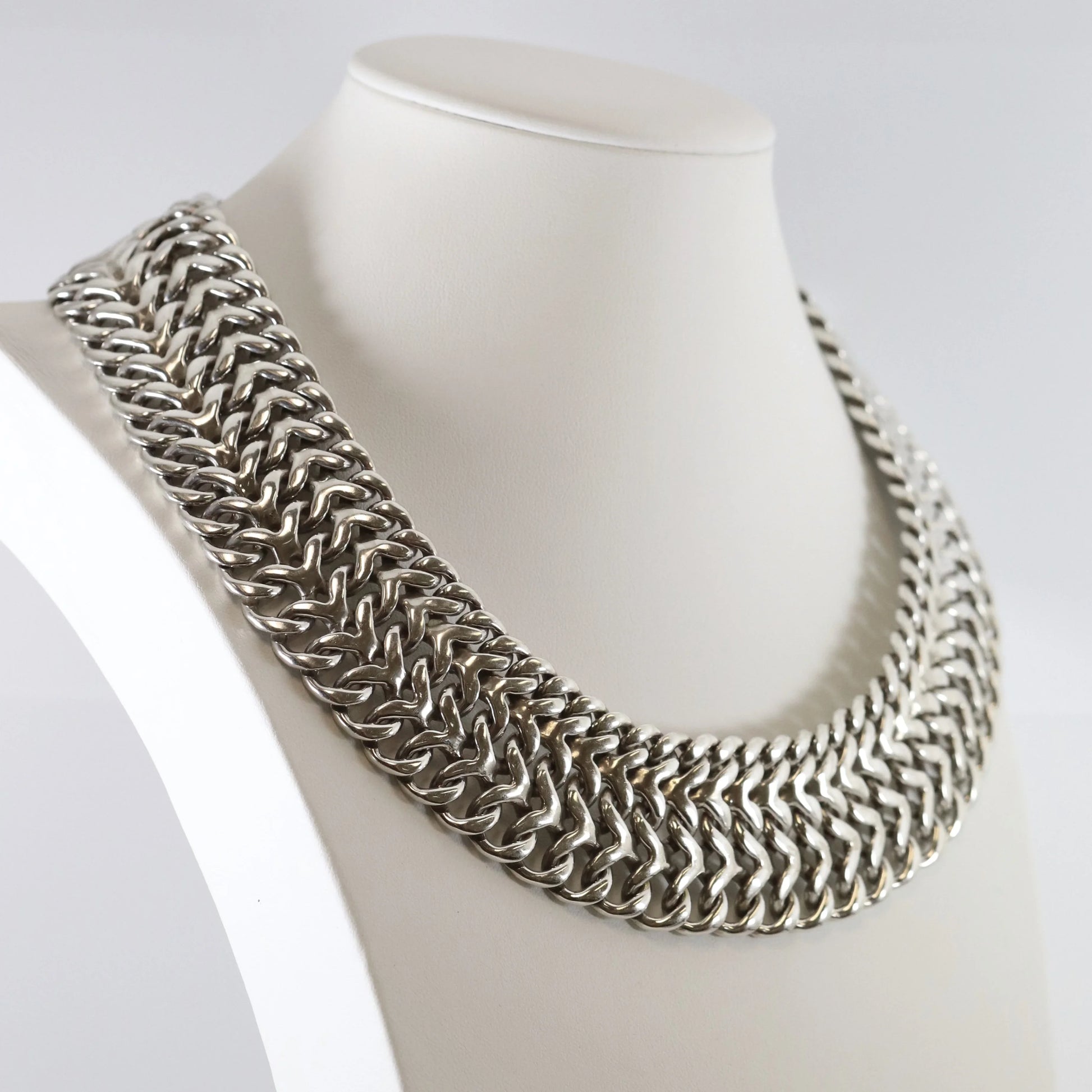 SOLD OUT: TAXCO WIDE DOUBECURB NECKLACE - Carmel Fine Silver Jewelry
