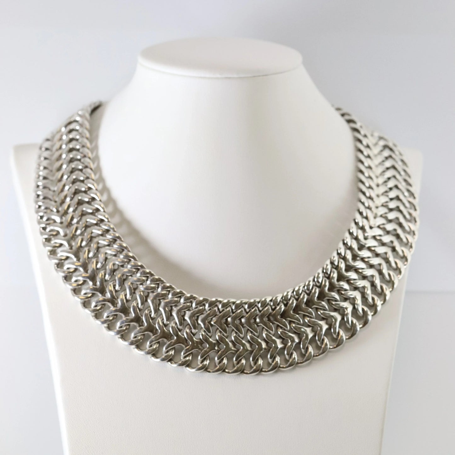 SOLD OUT: TAXCO WIDE DOUBECURB NECKLACE - Carmel Fine Silver Jewelry