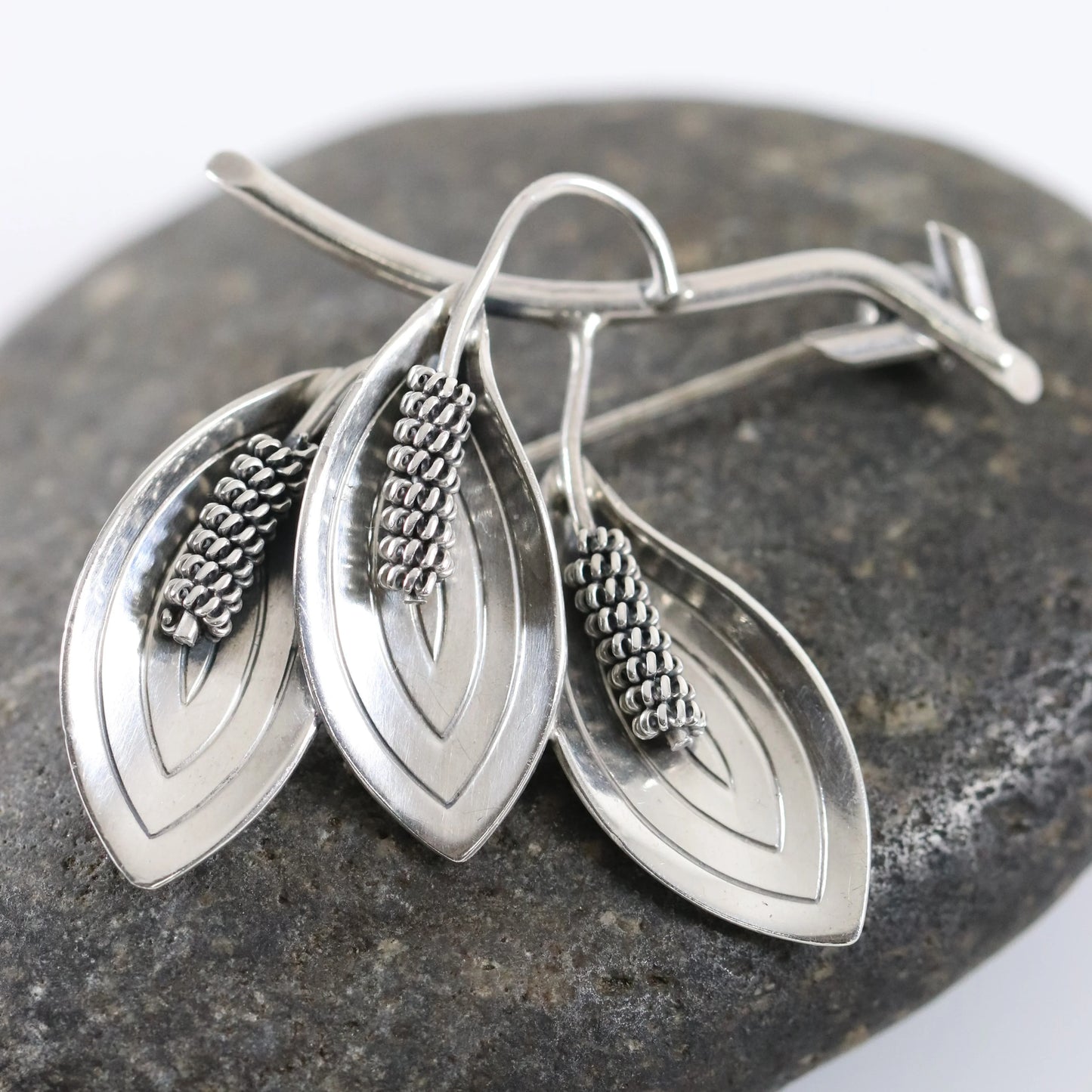 SOLD OUT: Vintage Aarre & Krogh Danish Jewelry | Calla Lily Flower and Stem Brooch - Carmel Fine Silver Jewelry