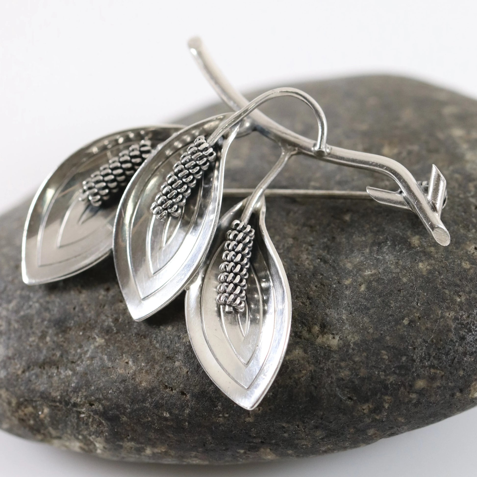 SOLD OUT: Vintage Aarre & Krogh Danish Jewelry | Calla Lily Flower and Stem Brooch - Carmel Fine Silver Jewelry