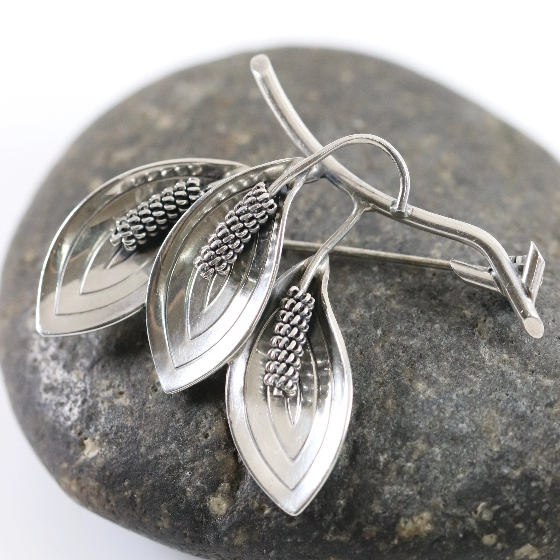 SOLD OUT: Vintage Aarre & Krogh Danish Jewelry | Calla Lily Flower and Stem Brooch - Carmel Fine Silver Jewelry