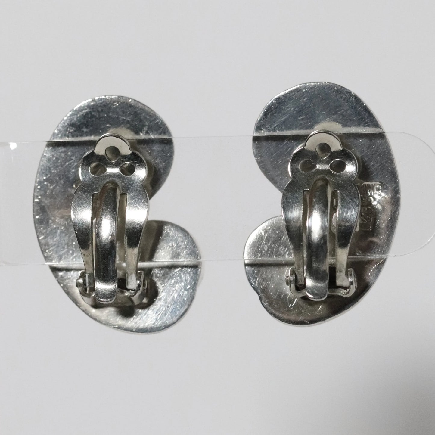 SOLD OUT: Vintage Antonio Pineda Jewelry | Chunky Modernist Onyx Clip Earrings Mexico - Carmel Fine Silver Jewelry