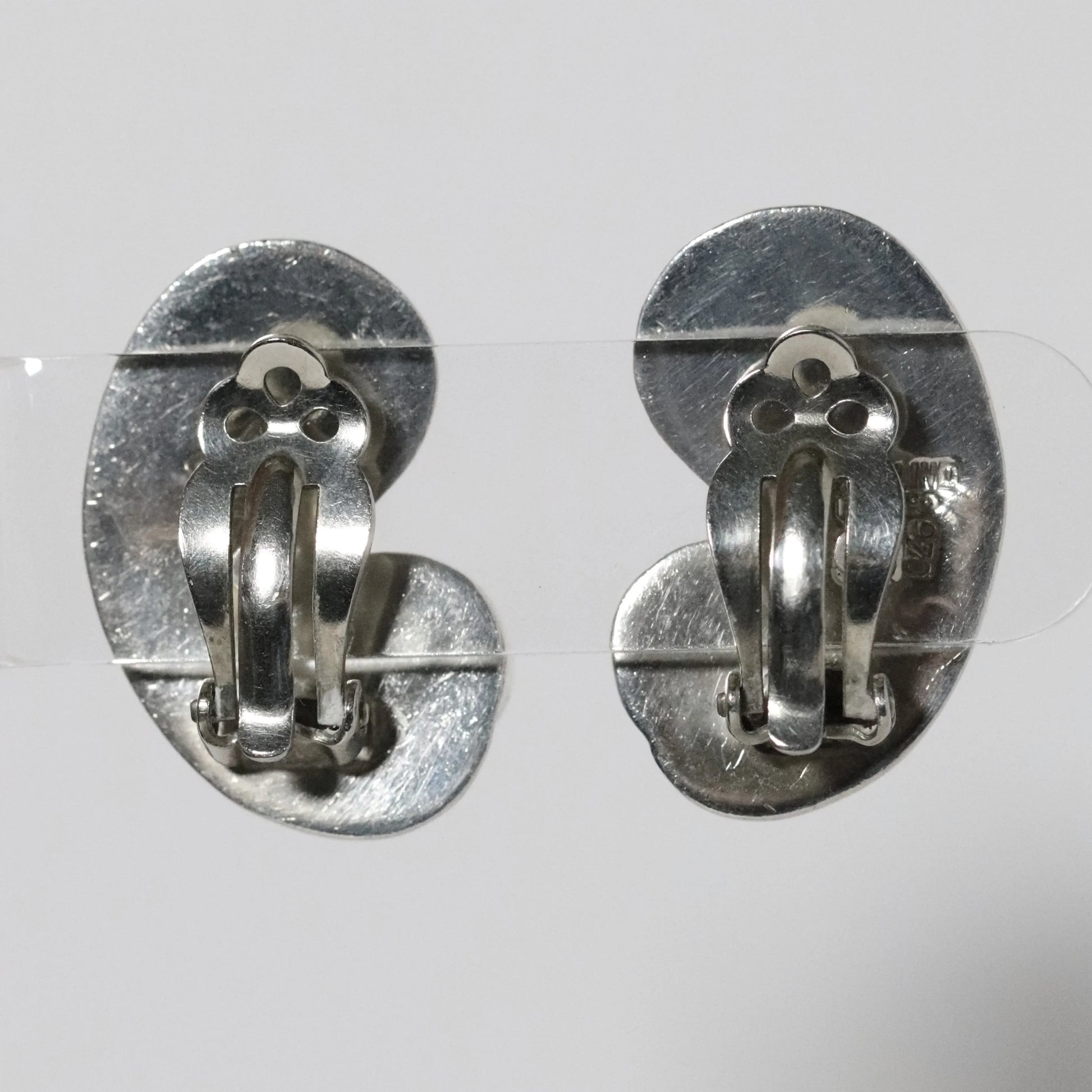 SOLD OUT: Vintage Antonio Pineda Jewelry | Chunky Modernist Onyx Clip Earrings Mexico - Carmel Fine Silver Jewelry