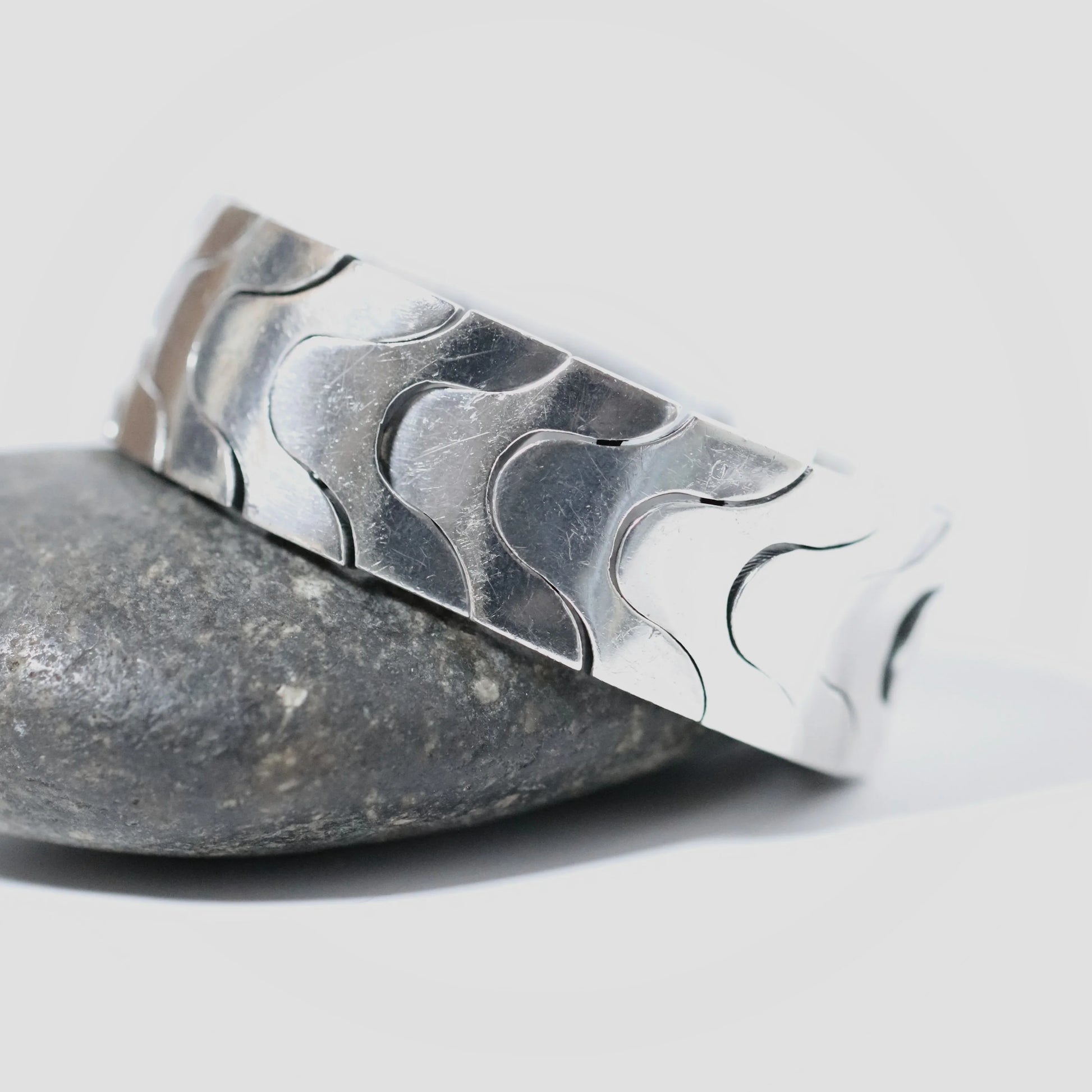 SOLD OUT: Vintage Antonio Pineda Jewelry | Heavy Solid Modernist Link Bracelet Taxco - Carmel Fine Silver Jewelry