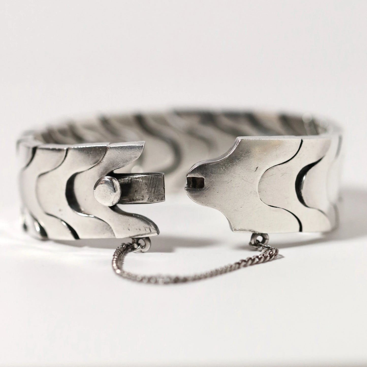 SOLD OUT: Vintage Antonio Pineda Jewelry | Heavy Solid Modernist Link Bracelet Taxco - Carmel Fine Silver Jewelry