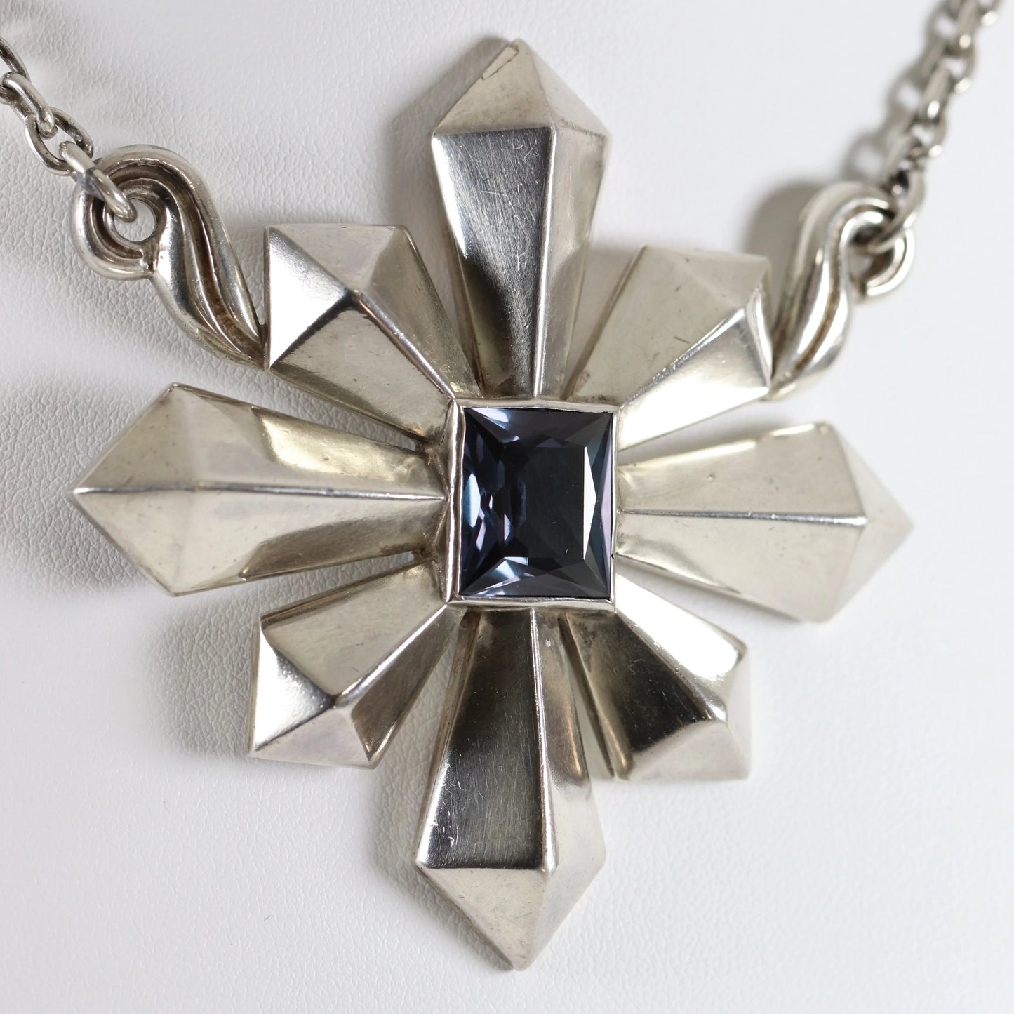SOLD OUT: Vintage Antonio Pineda Taxco Silver Mexican Jewelry | Large Sapphire Star Statement Necklace - Carmel Fine Silver Jewelry