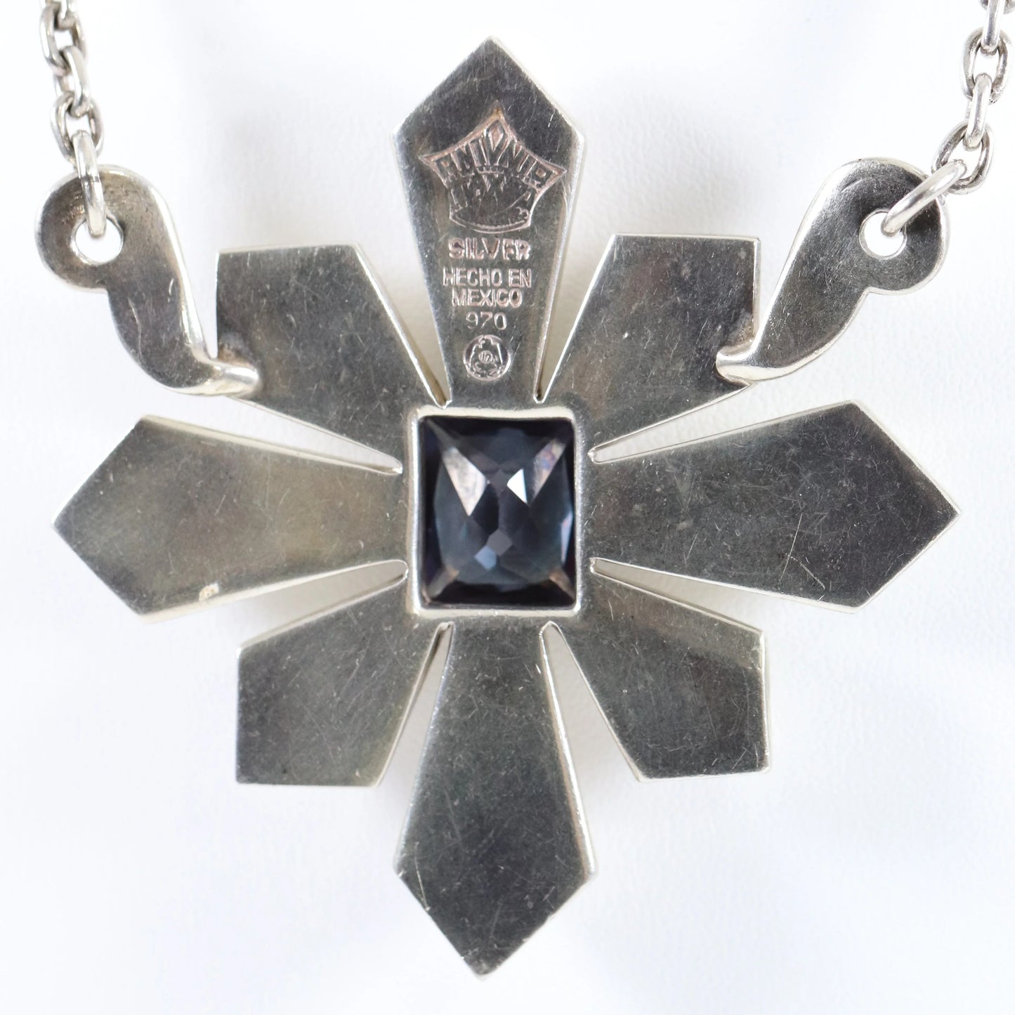 SOLD OUT: Vintage Antonio Pineda Taxco Silver Mexican Jewelry | Large Sapphire Star Statement Necklace - Carmel Fine Silver Jewelry