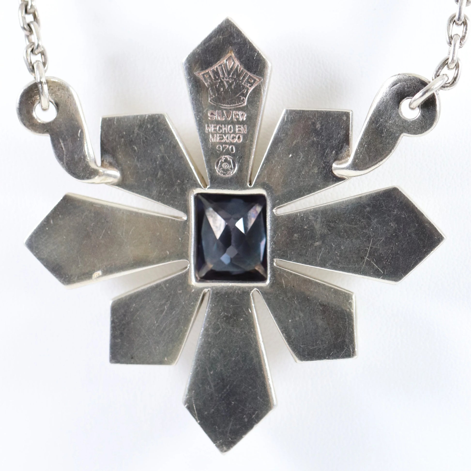 SOLD OUT: Vintage Antonio Pineda Taxco Silver Mexican Jewelry | Large Sapphire Star Statement Necklace - Carmel Fine Silver Jewelry